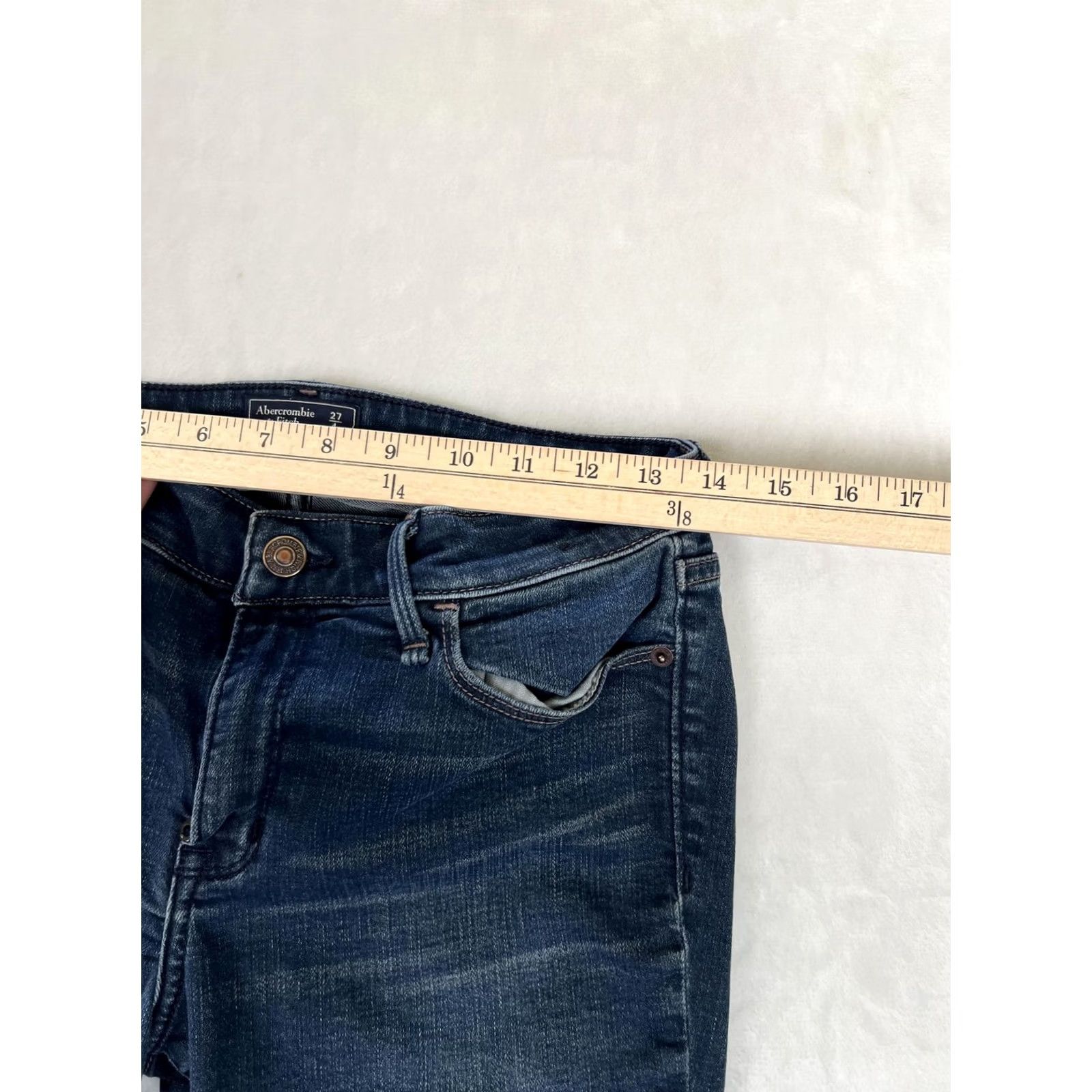 Abercrombie & Fitch Abercrombie & Fitch Harper Super Skinny Jeans Women's 4S Dark Wash Denim Blue Skinny Jeans 5-Pocket Stretch Denim Logo Zipper Button XS? Size 27" / US 4 / IT 40 - 3 Thumbnail