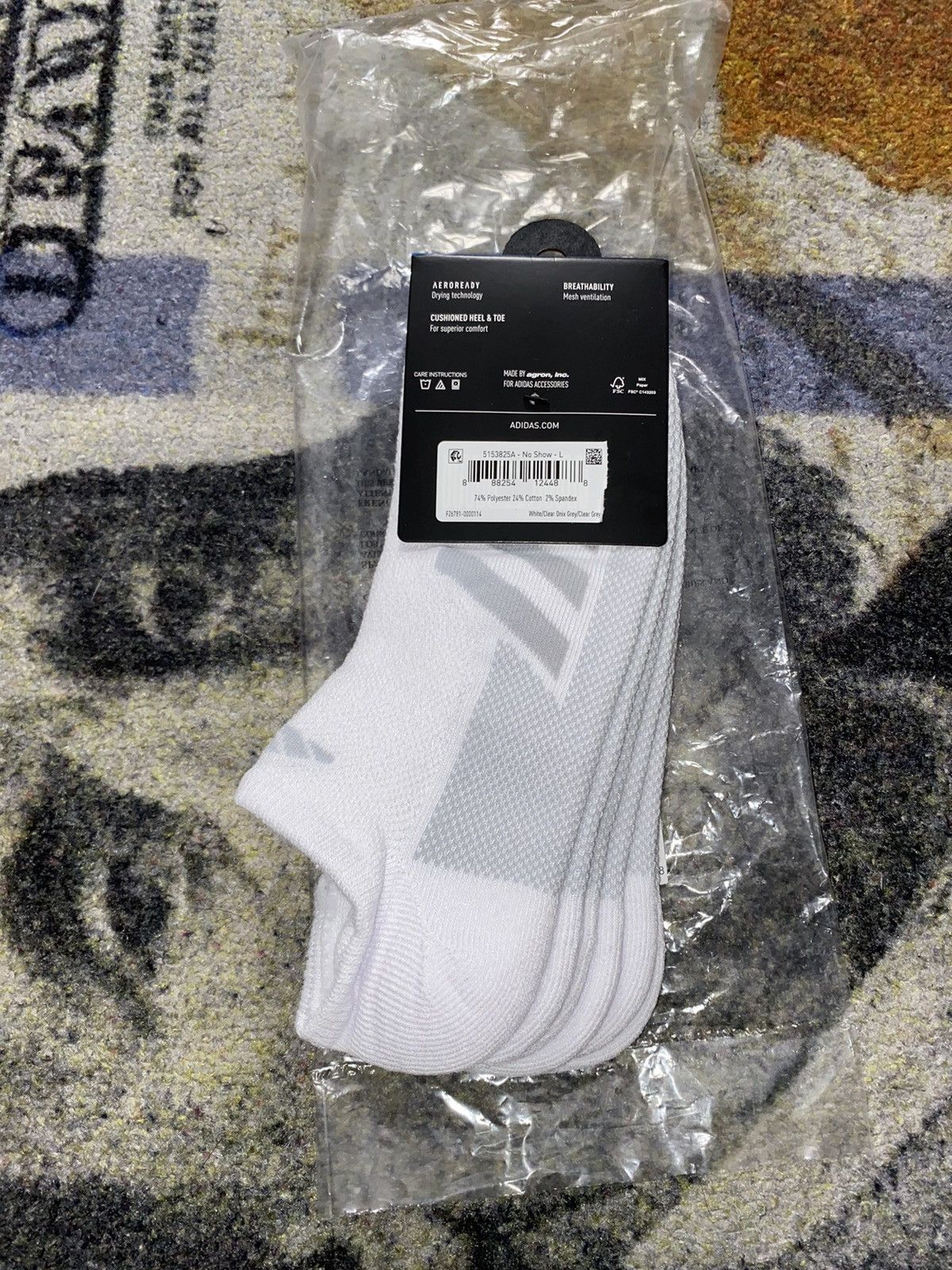 Adidas Adidas Superlite Stripe No-Shoe Socks (3 PAIRS) LARGE Size ONE SIZE - 2 Thumbnail