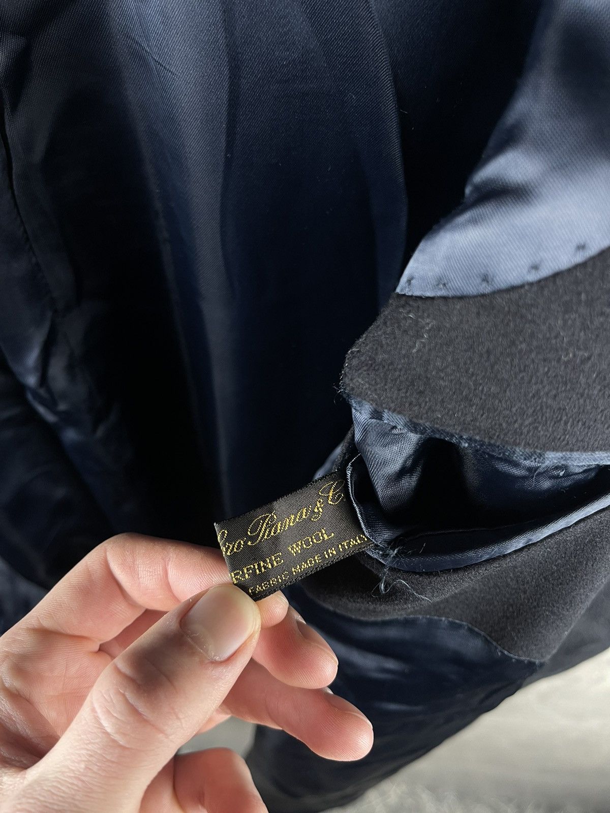 Tombolini Tombolini ing Loro Piana Wool Belted Overcoat Black Size US L / EU 52-54 / 3 - 10 Thumbnail