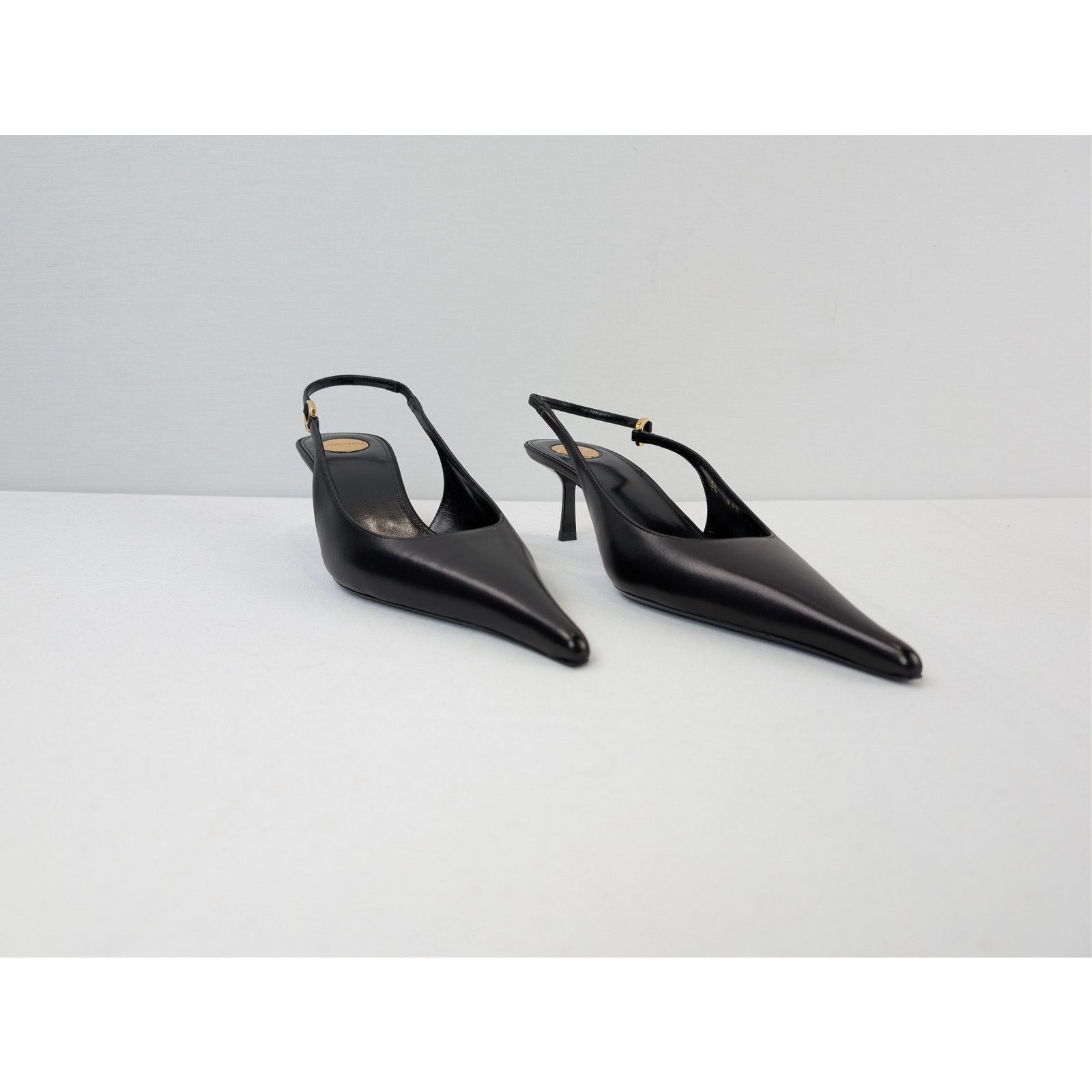 Saint Laurent Paris o1rshd1 Vendome 50 leather slingback pumps Sandal in black Size US 9.5 / IT 39.5 - 5 Thumbnail