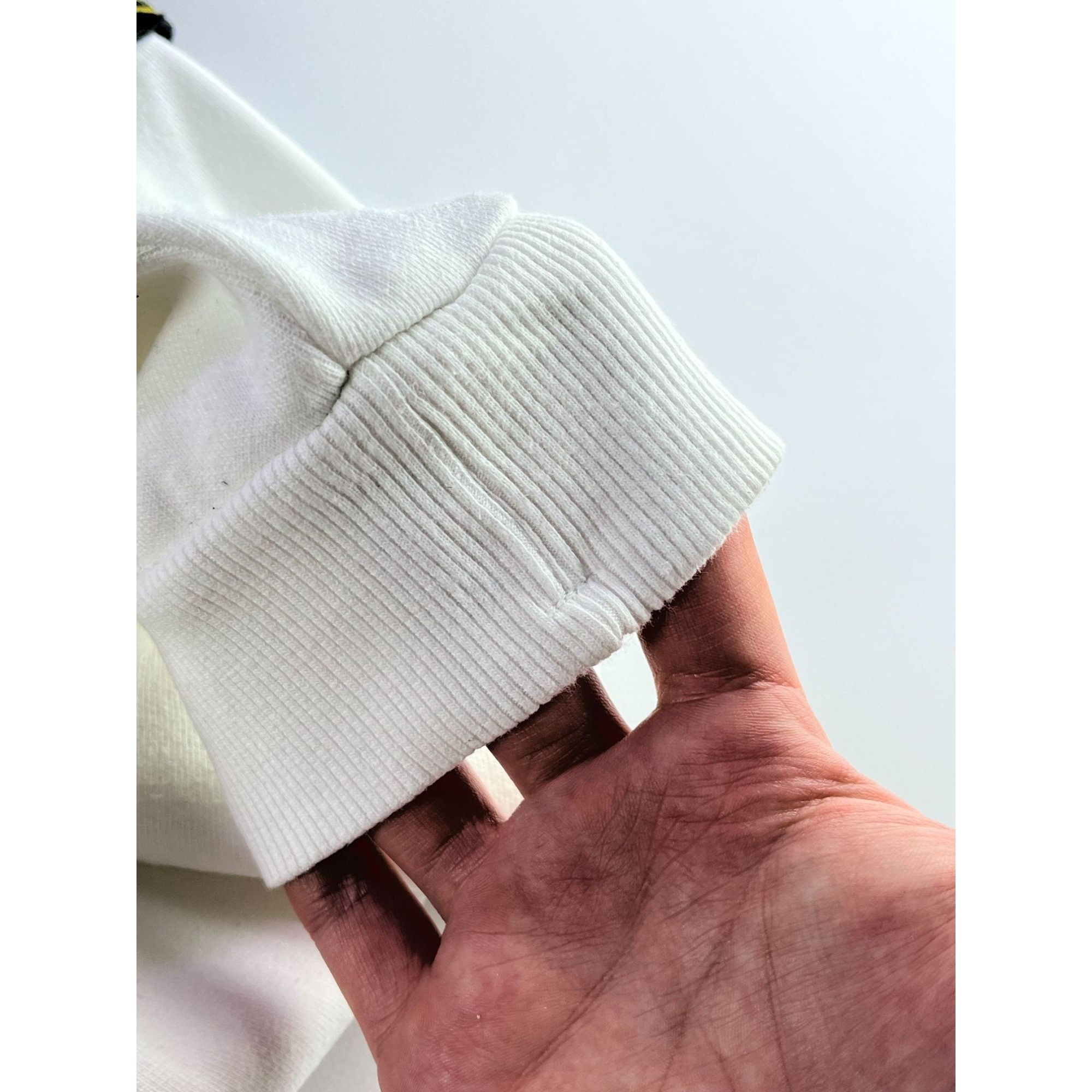 Massimo Osti × Stone Island Stone Island Luxury White Sweatshirt Ribbed Crewneck Size US XL / EU 56 / 4 - 5 Thumbnail
