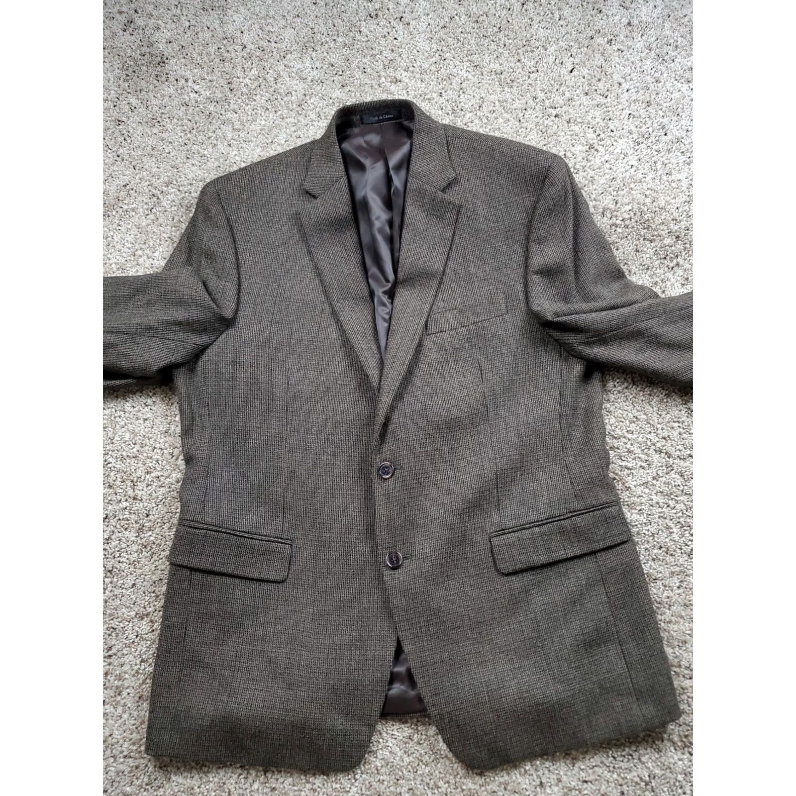 Ralph Lauren Lauren Ralph Lauren Suit Jacket 43 Reg Men Brown Wool Tweed 2 Button Blazer VINTAGE No Size 46R - 4 Thumbnail