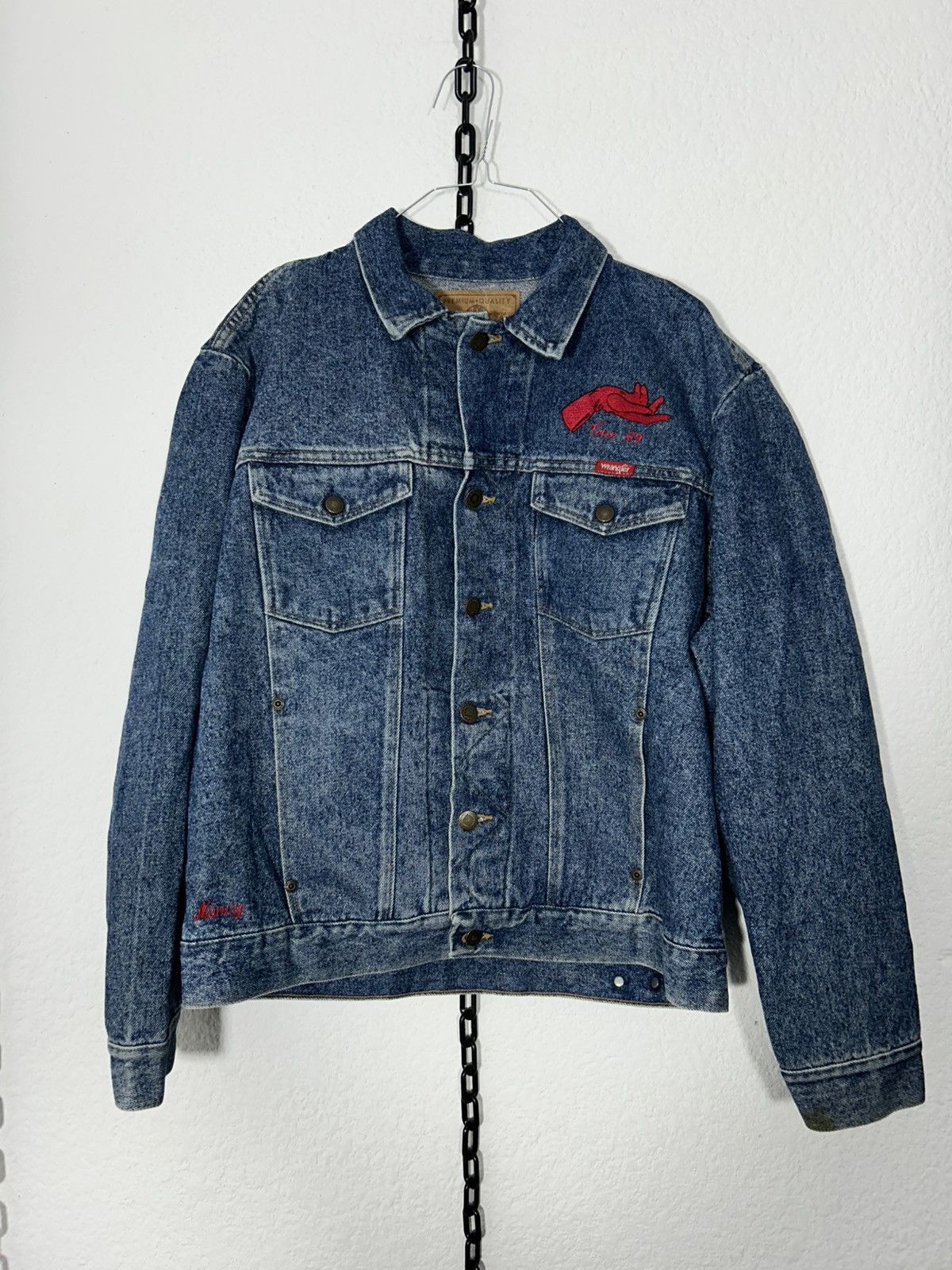 Vintage 1989 K.T. Oslin 1989 Tour Blue Jean Jacket (Crew Only) Size US L / EU 52-54 / 3 - 2 Thumbnail