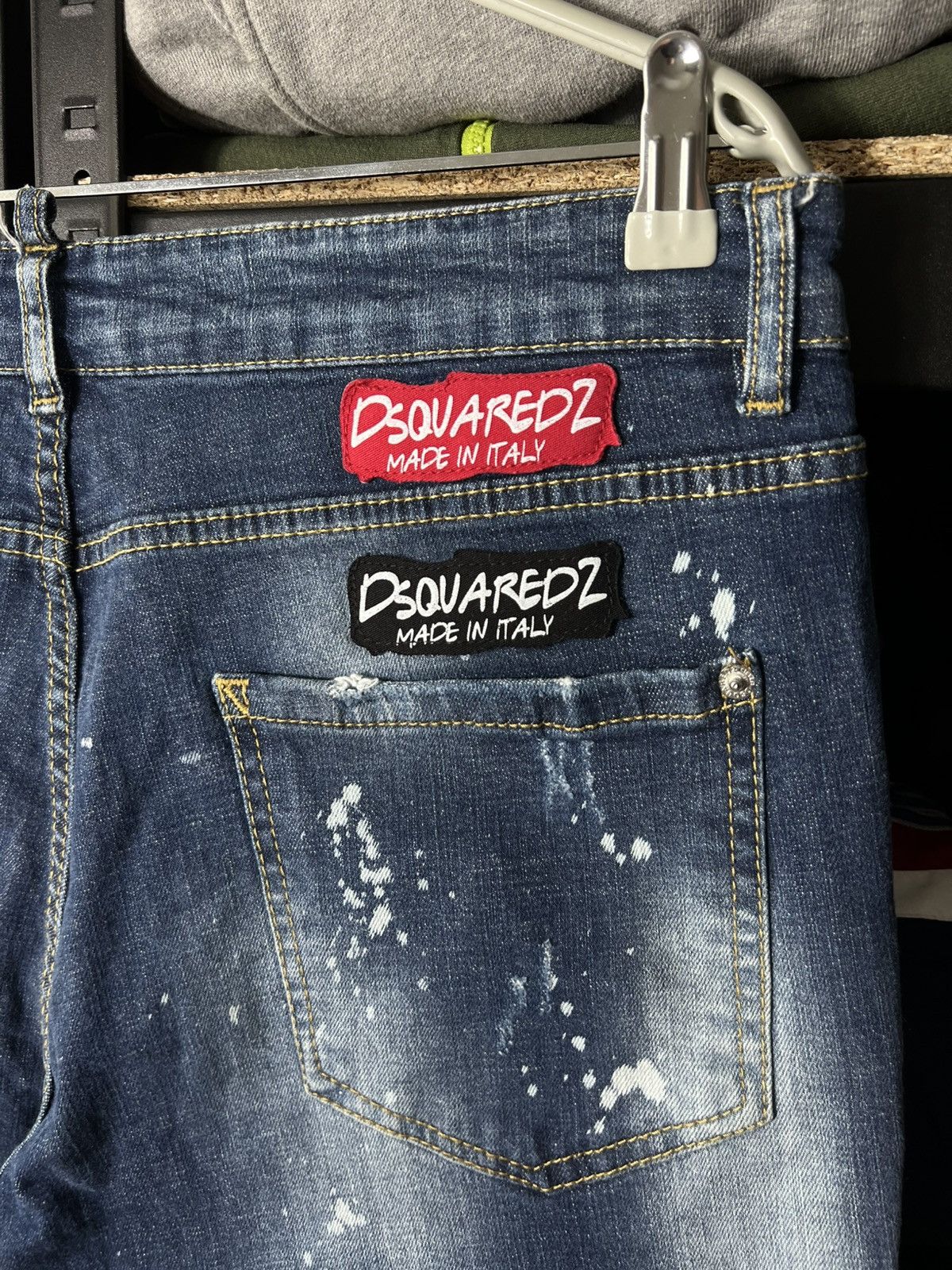 Dsquared2 Dsquared2 Slim Jeans Blue Distressed Paint Splatter Denim Size US 36 / EU 52 - 4 Thumbnail