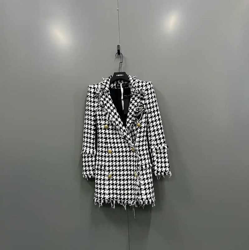 Balmain Balmain Grey Cotton Long Coat for Women 0089 Size ONE SIZE - 1 Thumbnail