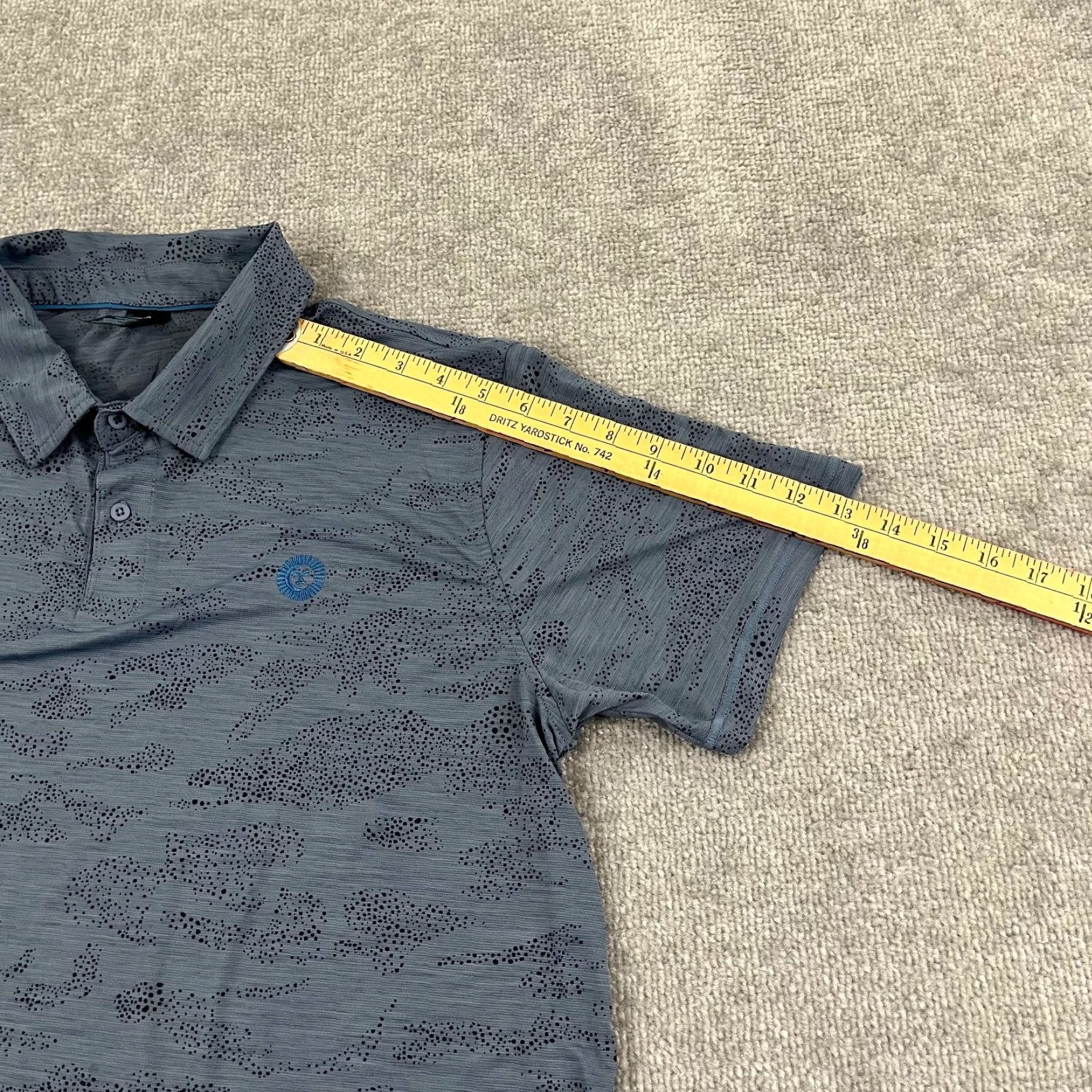 Vintage Amble Polo Shirt Mens Medium Blue Camouflage Performance Golf Sun Logo Sports Size US M / EU 48-50 / 2 - 6 Thumbnail