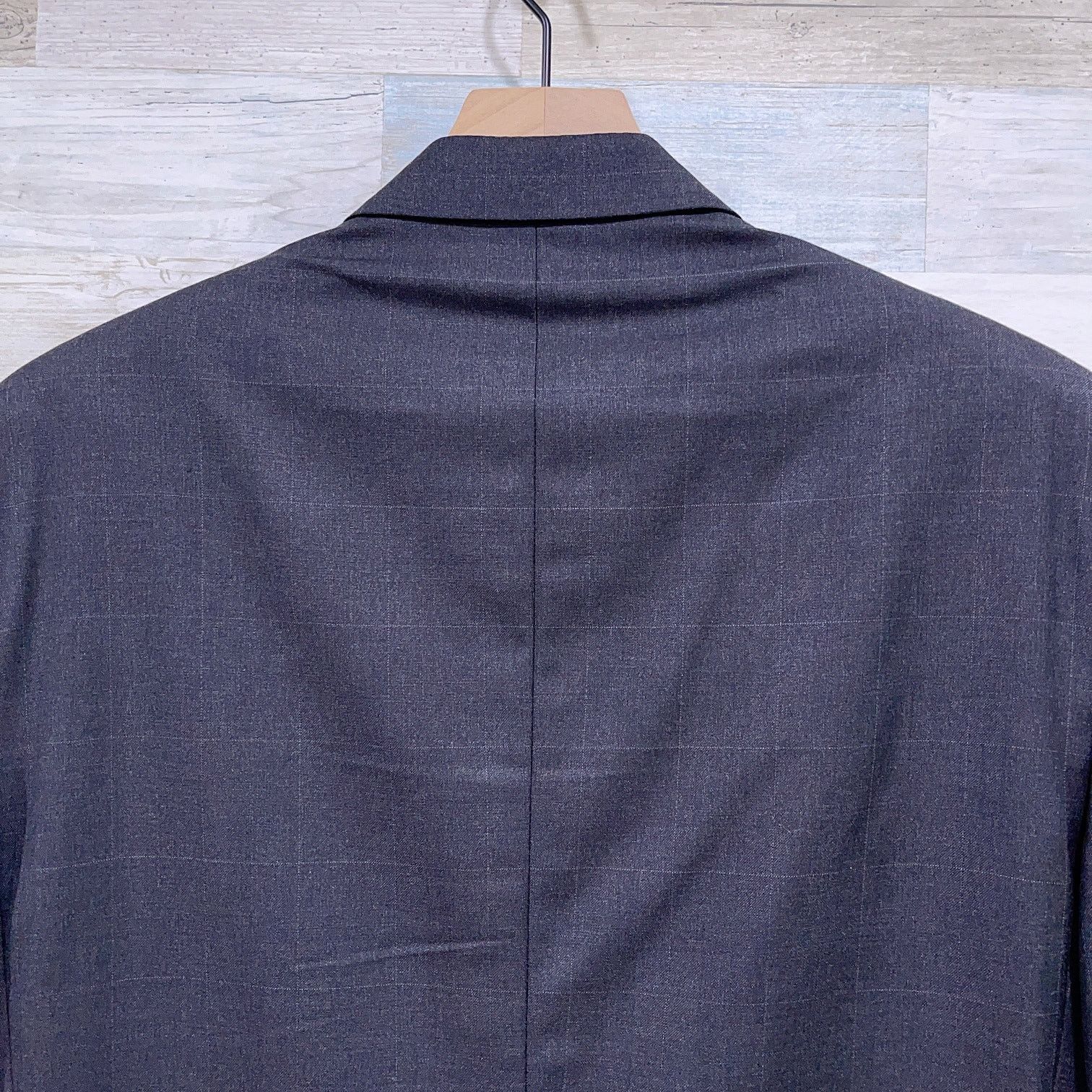 Jack Victor Jack Victor Wool Windowpane Suit Charcoal Gray Men 42R 36x29 Size 42R - 7 Thumbnail