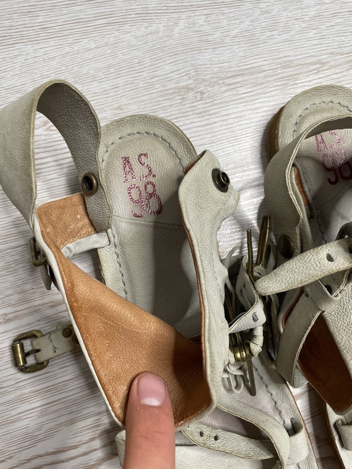 A.S.98 × Vintage Airsteps A.S. 98 distressed avant Gard sandals Size US 11 / IT 41 - 4 Thumbnail