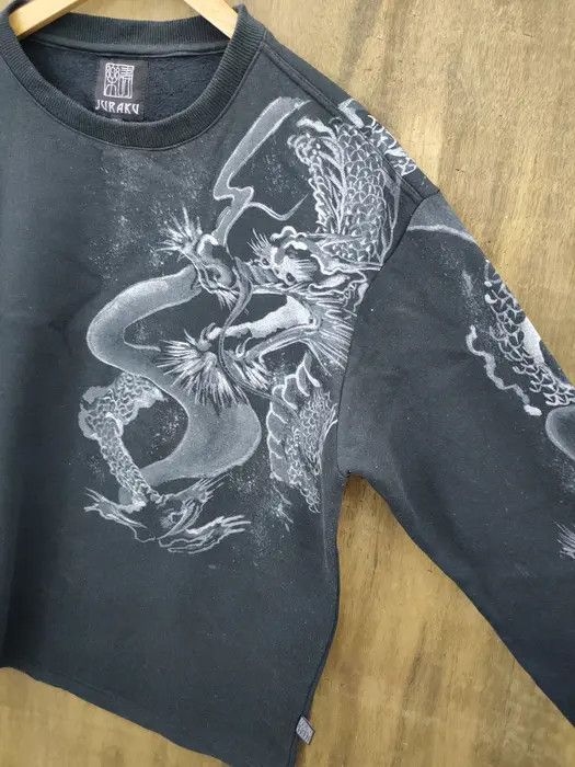 Japanese Brand Juraku Japan big dragon tatoo yakuza sweatshirt #46-029DLL Size US XL / EU 56 / 4 - 10 Thumbnail