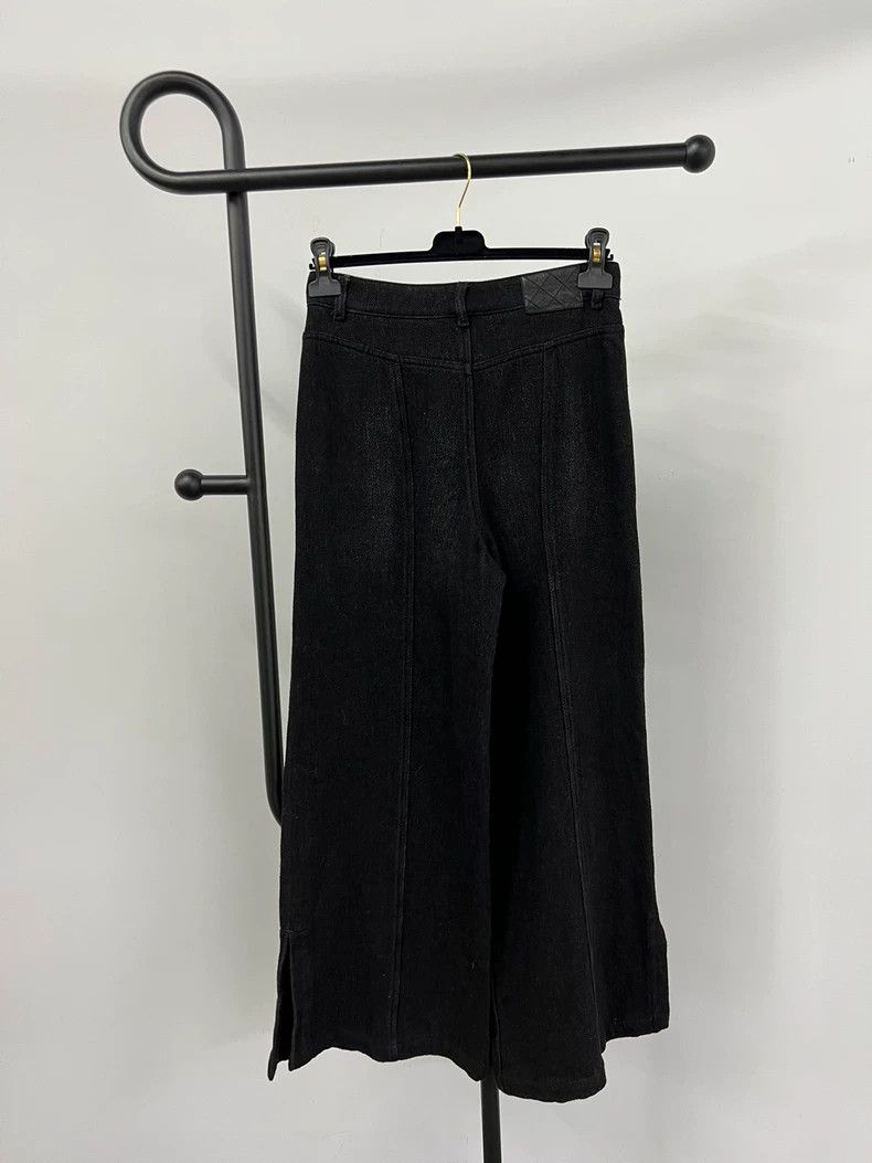 Chanel Chanel Black high-waisted denim wide-leg trousers Size 25" / US 0 / IT 36 - 2 Thumbnail