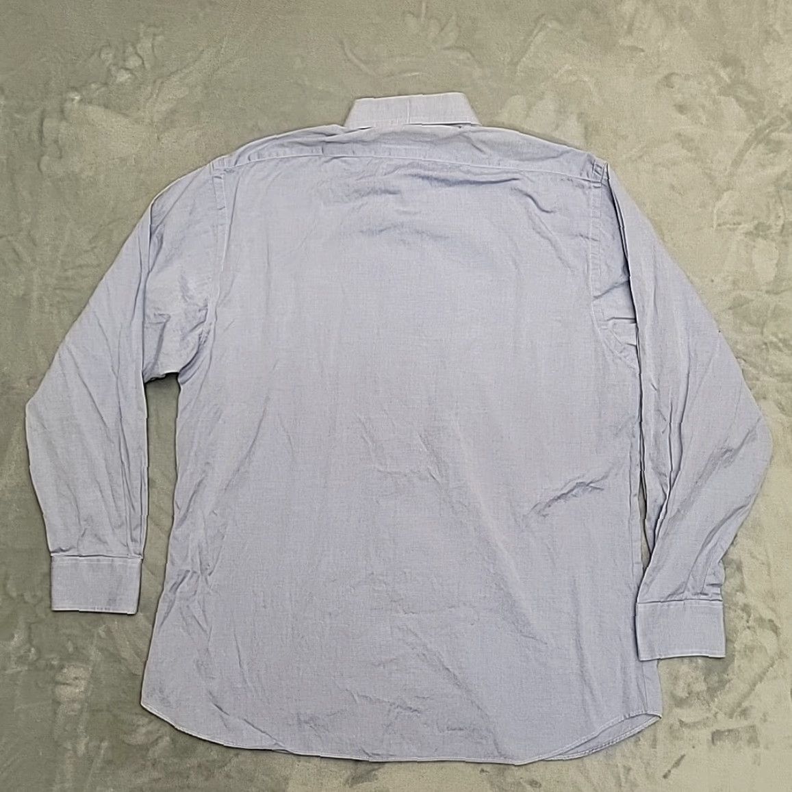 Vintage VTG Empire International Dress Shirt Mens L Blue Pinpoint Oxford Hand Tailored Size 42R - 6 Thumbnail