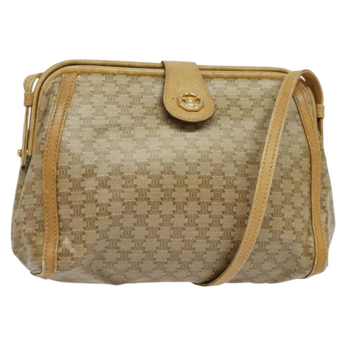 Celine CELINE Macadam Canvas Shoulder Bag Pvc Beige Gold Size ONE SIZE - 1 Thumbnail