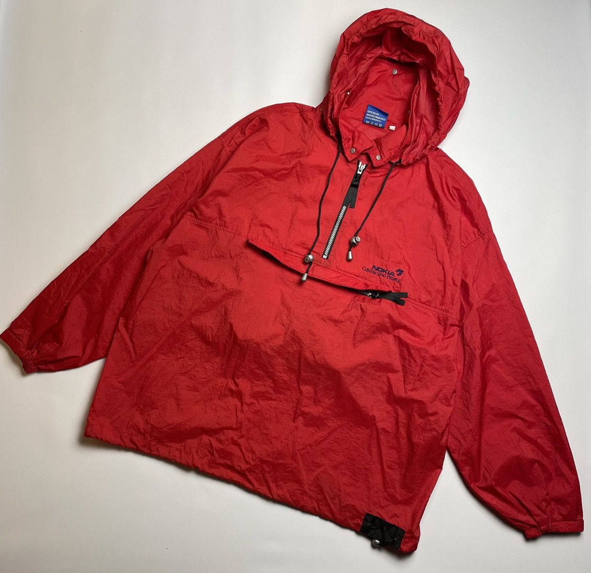 Image of Vintage Nokia Red Shimmer Nylon Anorak, Men's (Size XL)