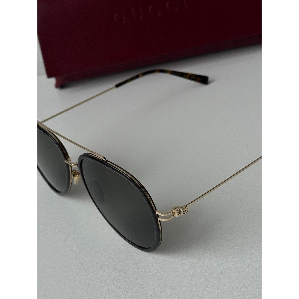 Gucci NEW Gucci GG1981S 001 Black Gold Aviator Sunglasses $545 Size ONE SIZE - 6 Thumbnail