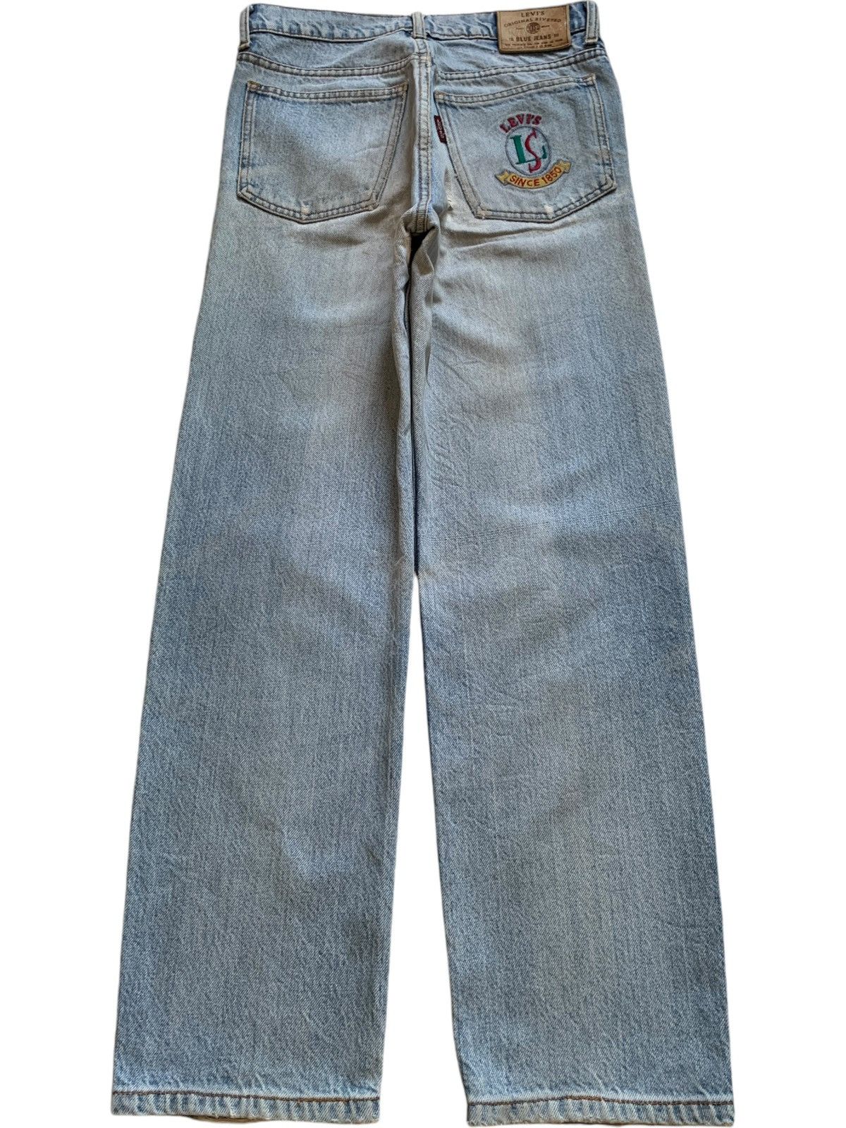Levi's × Levi's Vintage Clothing Vintage 90s Levis Big E Painted Blue Wash Distressed Jeans Size US 28 / EU 44 - 2 Thumbnail