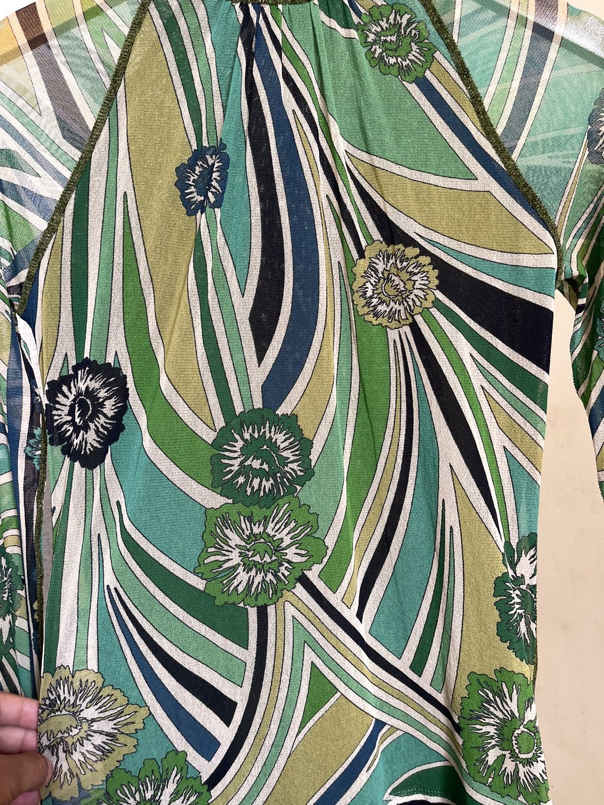 Jean Paul Gaultier Jean Paul Gaultier Soleil Mesh Longsleeve Turtleneck Floral Size M / US 6-8 / IT 42-44 - 3 Thumbnail