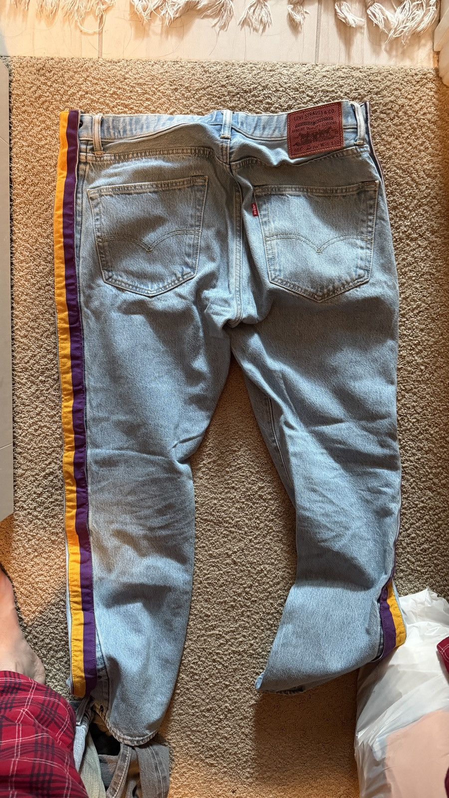 Just Don Levi's x Just Don Light Blue NBA Striped Straight Denim Size US 36 / EU 52 - 2 Thumbnail