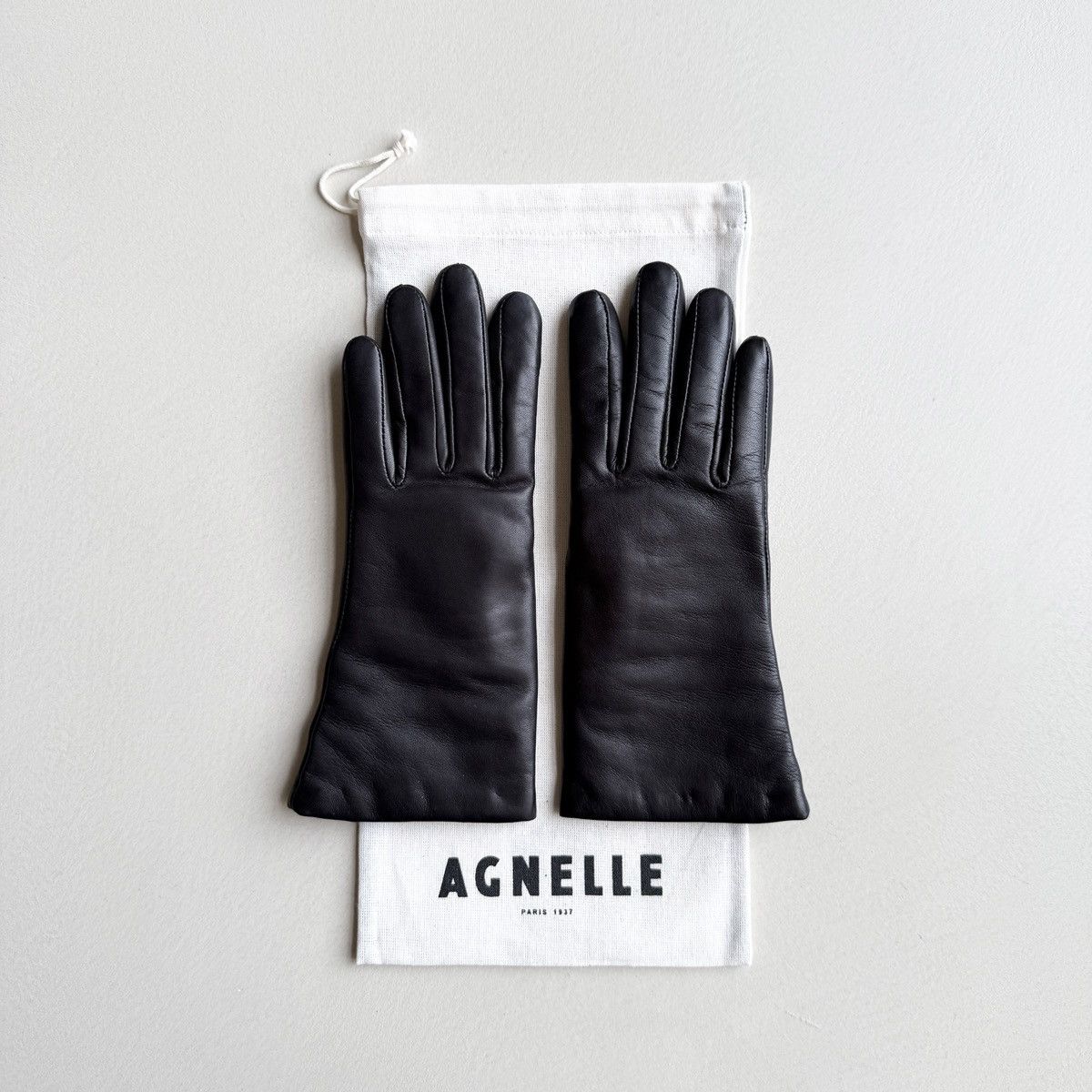 Other Agnelle Black Leather Gloves Size ONE SIZE - 2 Thumbnail
