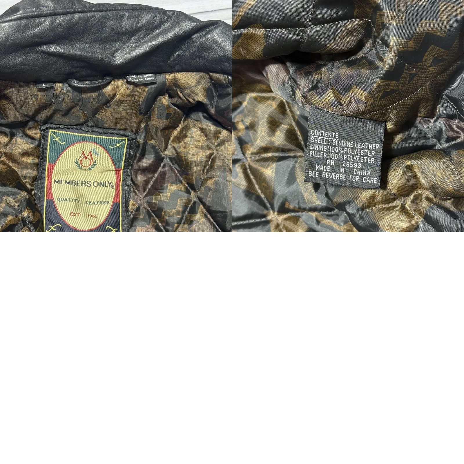 Members Only VINTAGE Members Only Bomber Jacket Mens L Black Leather Coat Quilted Lining Full Zip Pockets Classic 2000s? Size US L / EU 52-54 / 3 - 8 Thumbnail