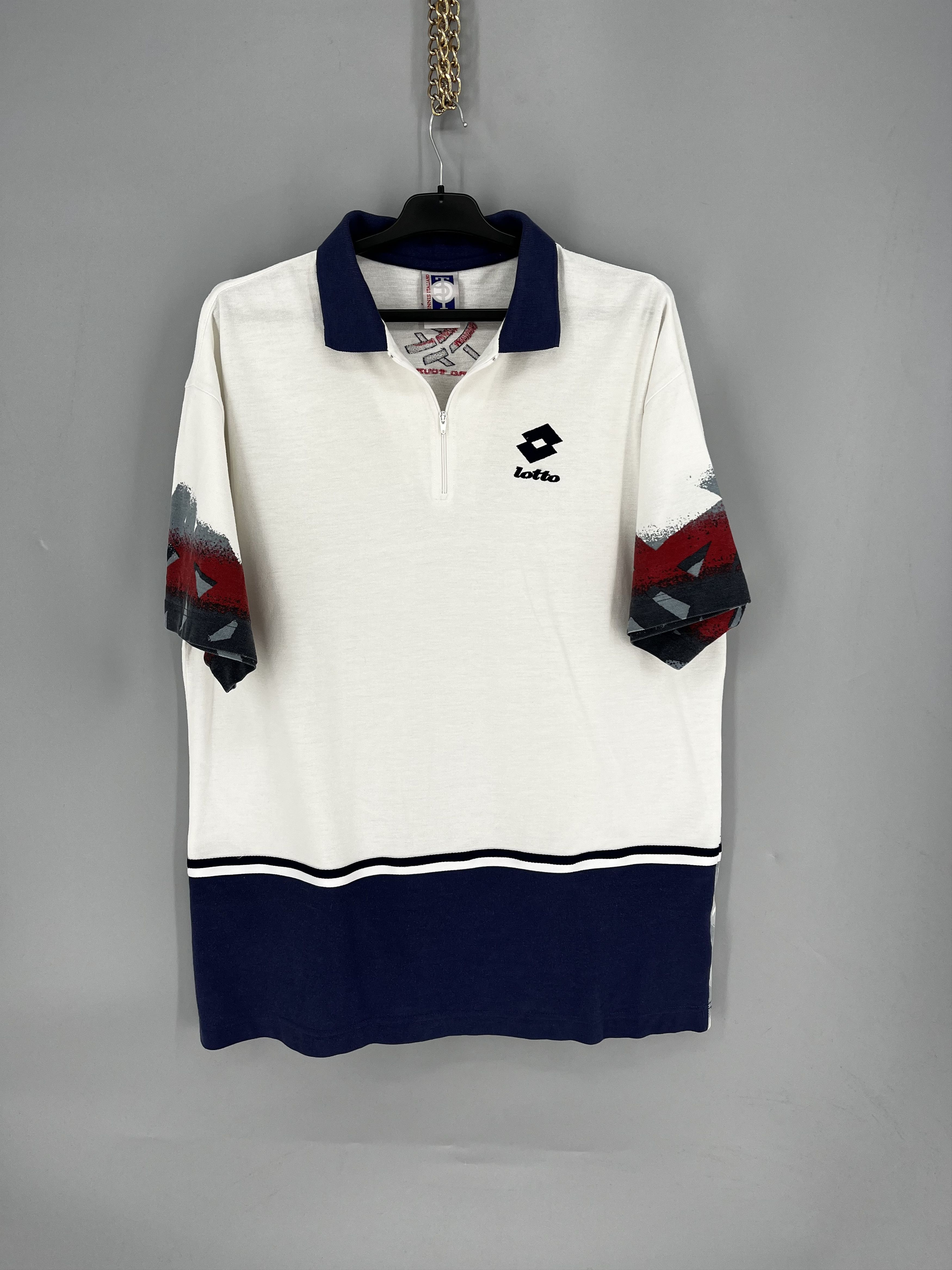 Vintage Vintage Lotto Q-Zip Polo Large TENNIS ITALIANO Size US L / EU 52-54 / 3 - 1 Thumbnail