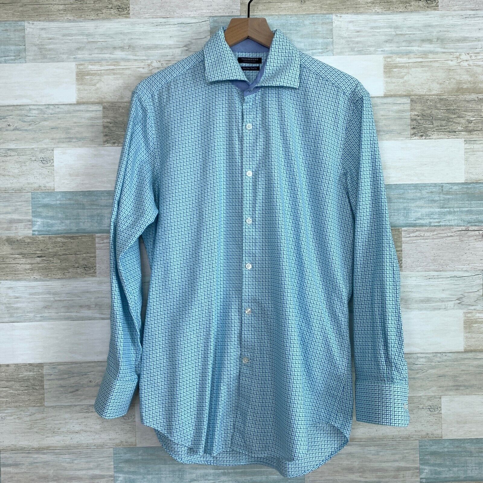 Tailorbyrd TailorByrd Button Front Shirt Blue Trim Mens 15.5 33 Size US M / EU 48-50 / 2 - 1 Thumbnail