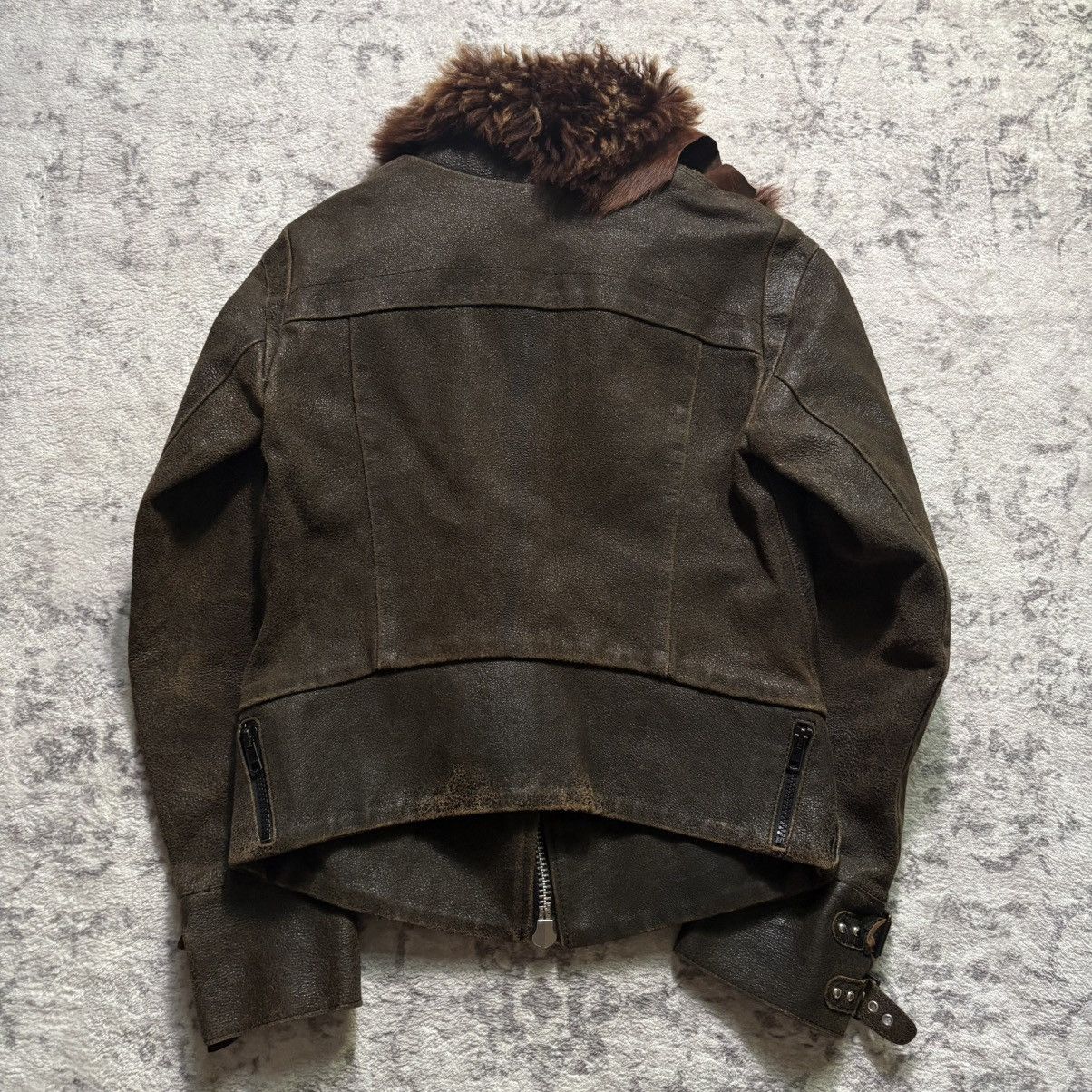 Le Grande Bleu (L.G.B.) LGB Le Grande Bleu Fur Collar Flight Leather Jacket | Size 0 Size US XS / EU 42 / 0 - 6 Thumbnail