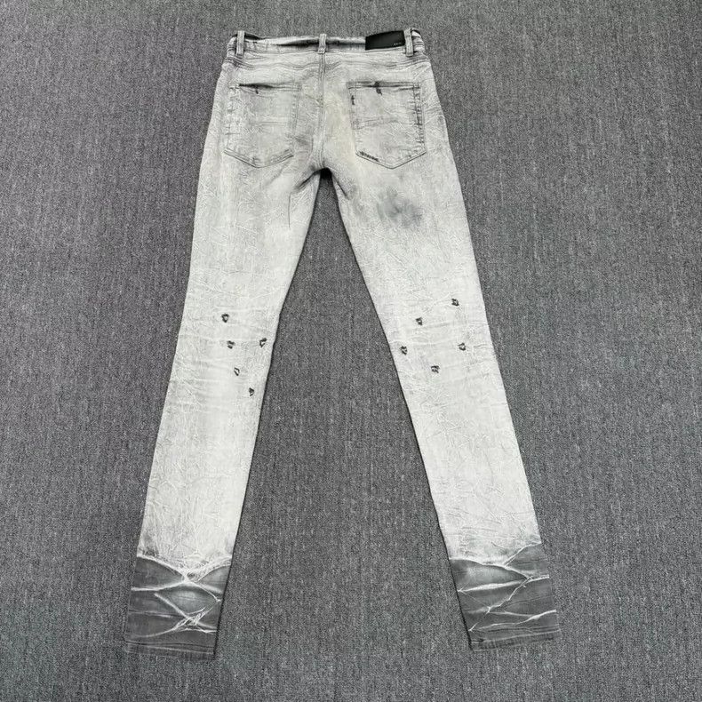 Other Amiri Grayish White Distressed Ripped Denim Pants Size US 32 / EU 48 - 2 Thumbnail