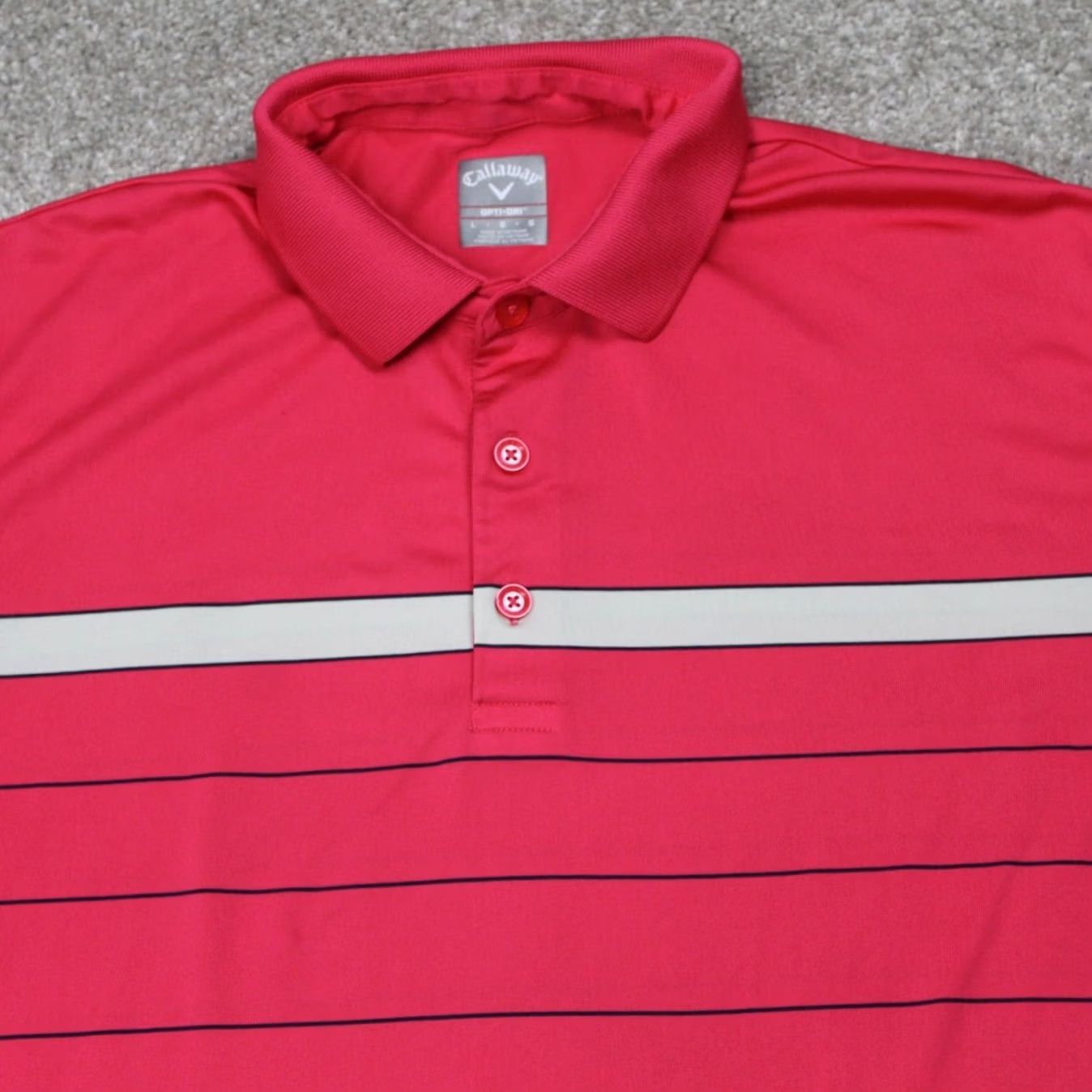 Callaway Callaway Polo Shirt Mens Large Pink/Blue Opti-Dri Short Sleeve Golf Pullover Shirt Size US L / EU 52-54 / 3 - 4 Thumbnail