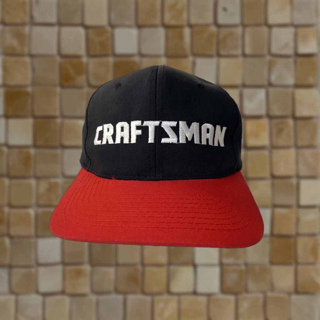 Vintage Craftsman Tools Black Red Snapback Hat One Size Mens Size ONE SIZE - 1 Thumbnail