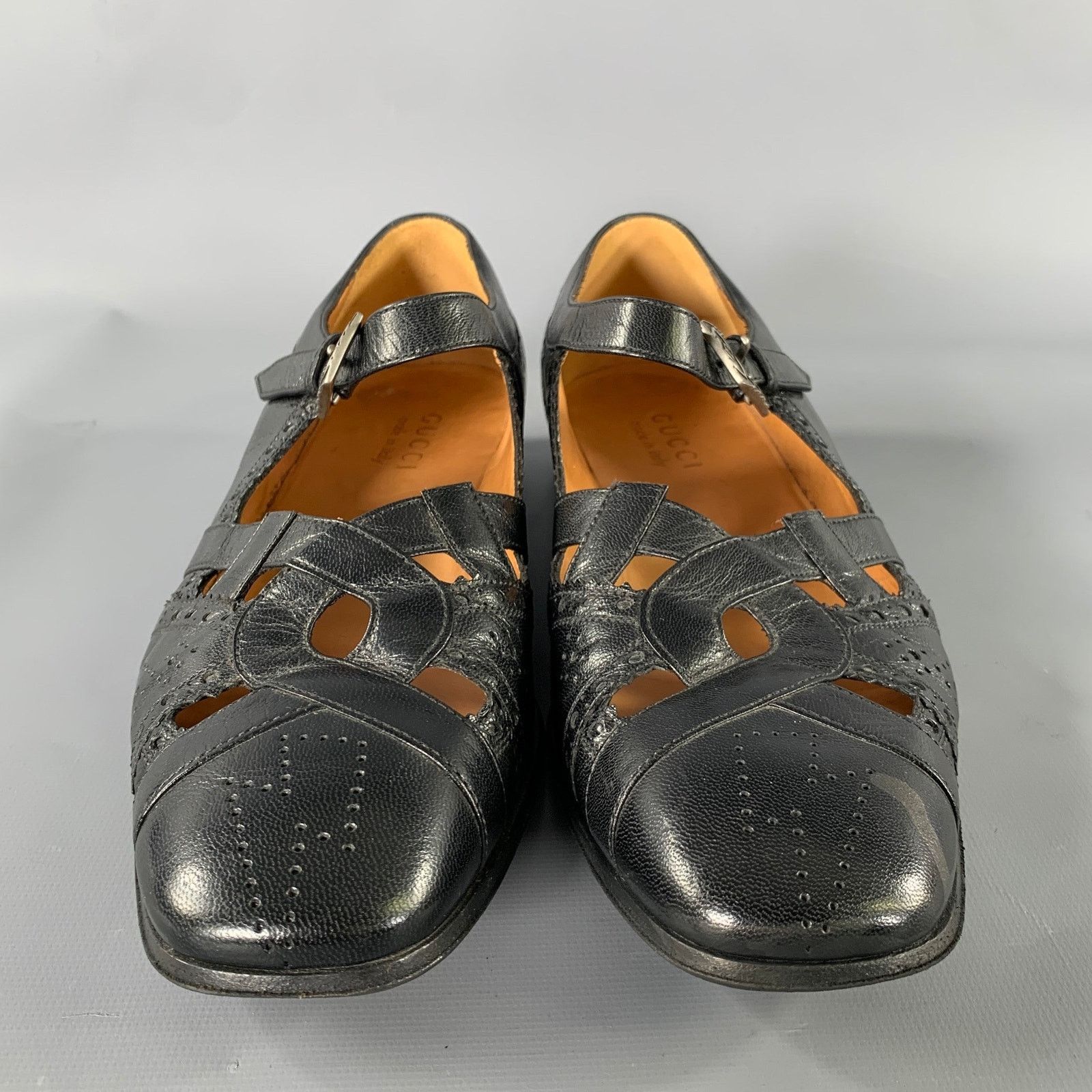 Gucci GUCCI Size 9 Black Thesis Queercore Leather Loafer Sandals Size US 9 / EU 42 - 4 Thumbnail