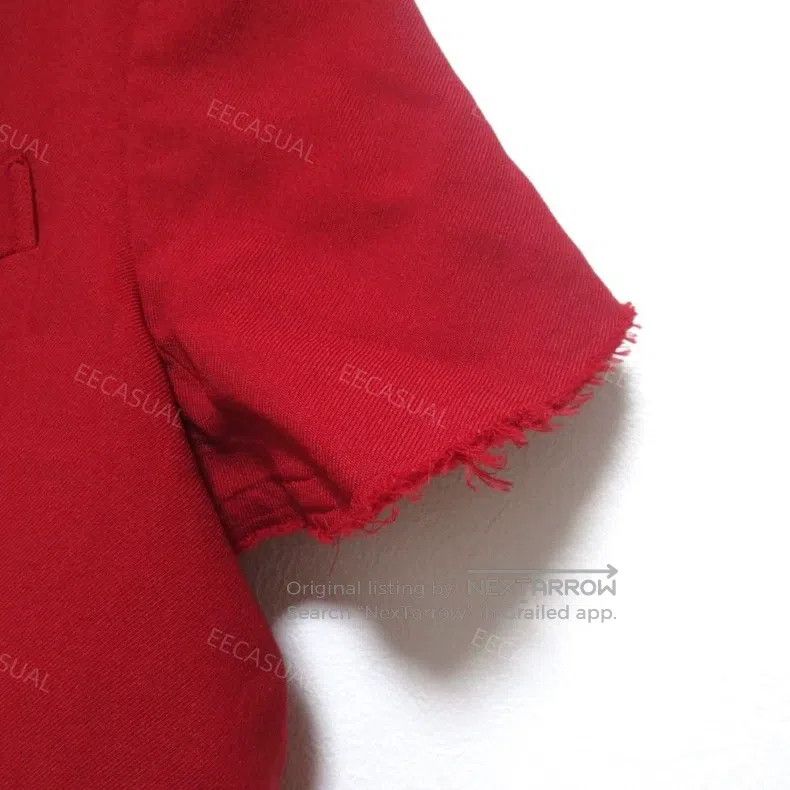 Comme des Garcons Comme Des Garcons Red Frayed Short Sleeve Blazer Jacket Size S / US 4 / IT 40 - 5 Thumbnail