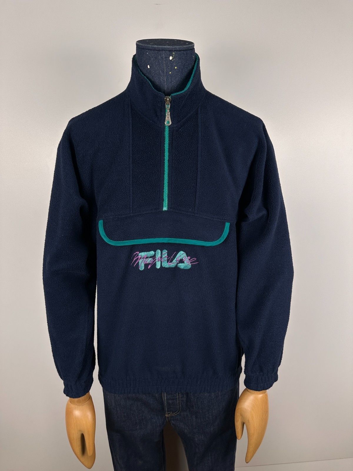 Fila Fila Magic Line Quarter Zip Fleece Sweatshirt Navy Size S Size US S / EU 44-46 / 1 - 1 Thumbnail