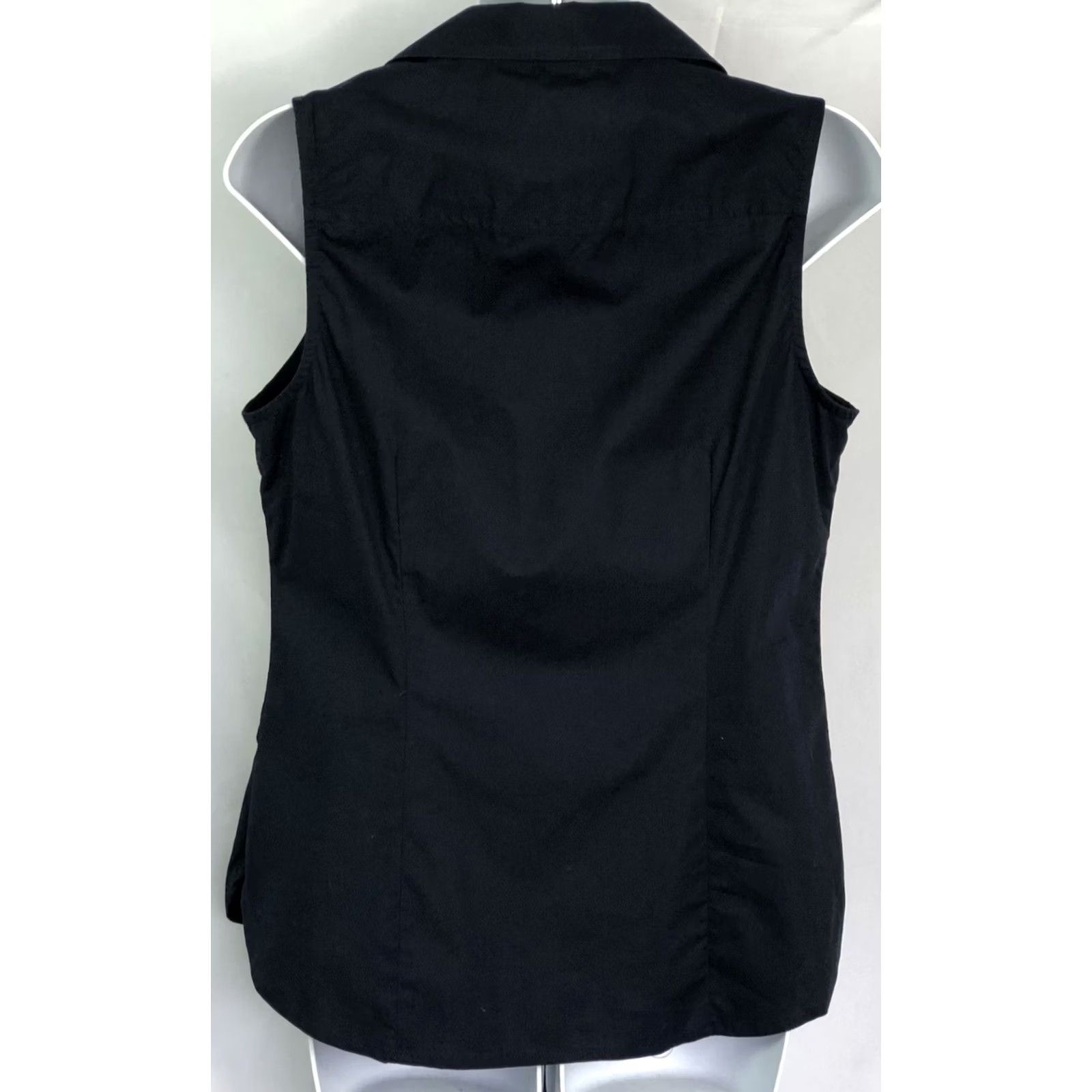 J.Crew J Crew Top Sleeveless ButtonUp Collar 6 Blk Classic Career Office Capsule Preppy Size M / US 6-8 / IT 42-44 - 5 Thumbnail