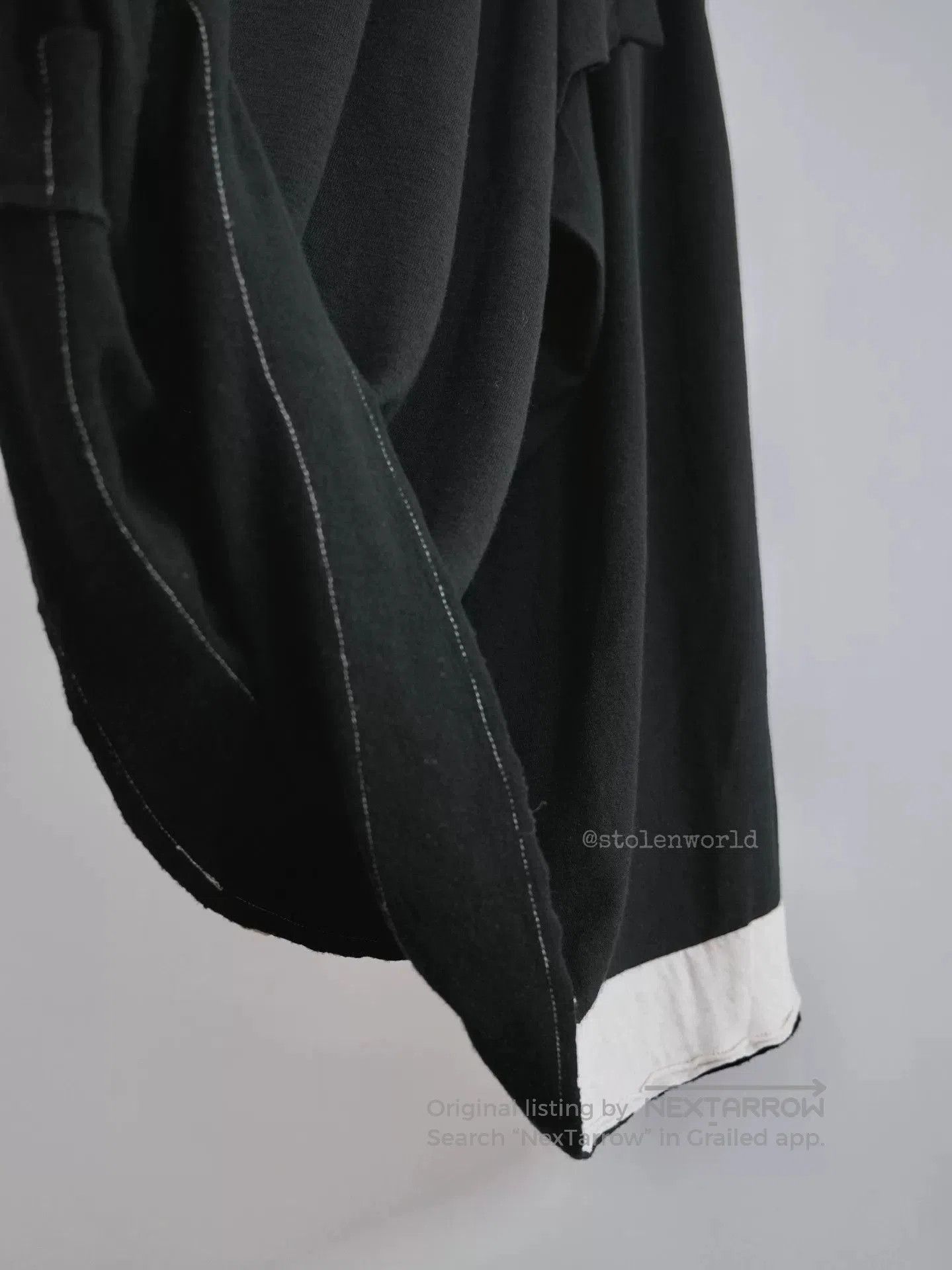 Y's black knitted wool skirt with drawstring. Size 23" - 5 Thumbnail