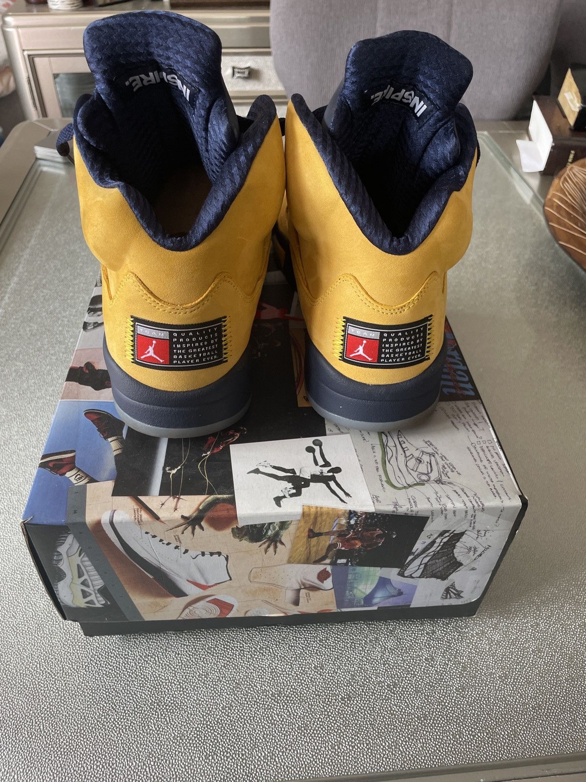 Nike Jordan 5 Retro University of Michigan Amarillo Size US 12 / EU 45 - 7 Thumbnail