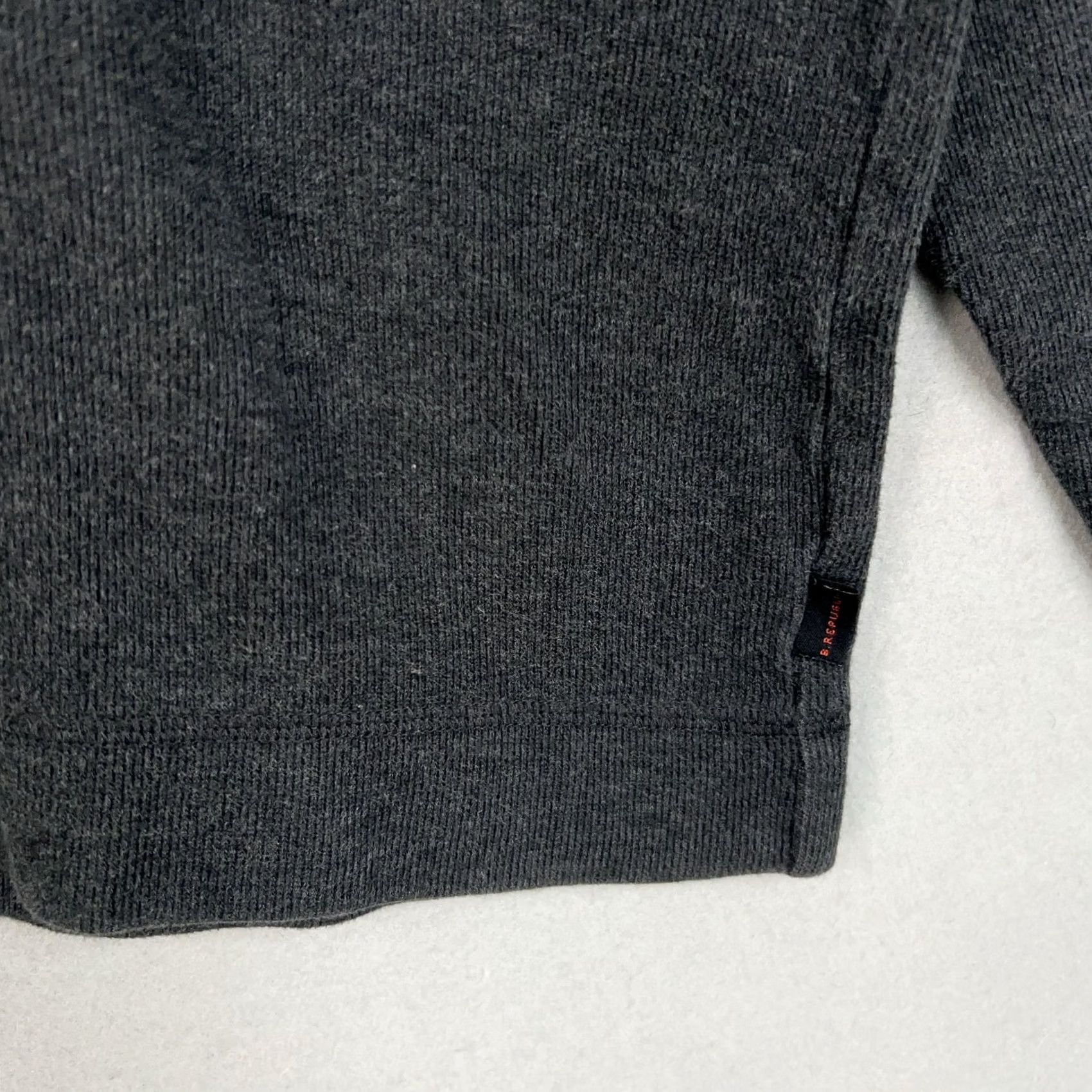 Banana Republic Banana Republic Mens Large Charcoal Ribbed 1/4 Zip Snap Pullover Preppy Size US L / EU 52-54 / 3 - 4 Thumbnail