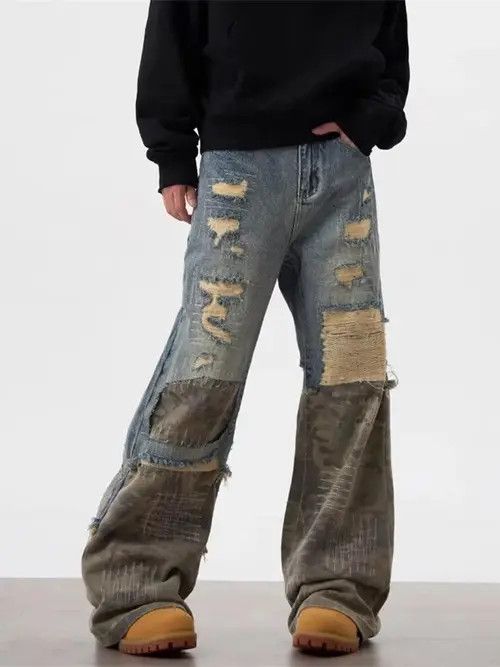 Japanese Brand × Vintage Y2K Trashy Stacked Baggy Jeans Size US 30 / EU 46 - 1 Thumbnail