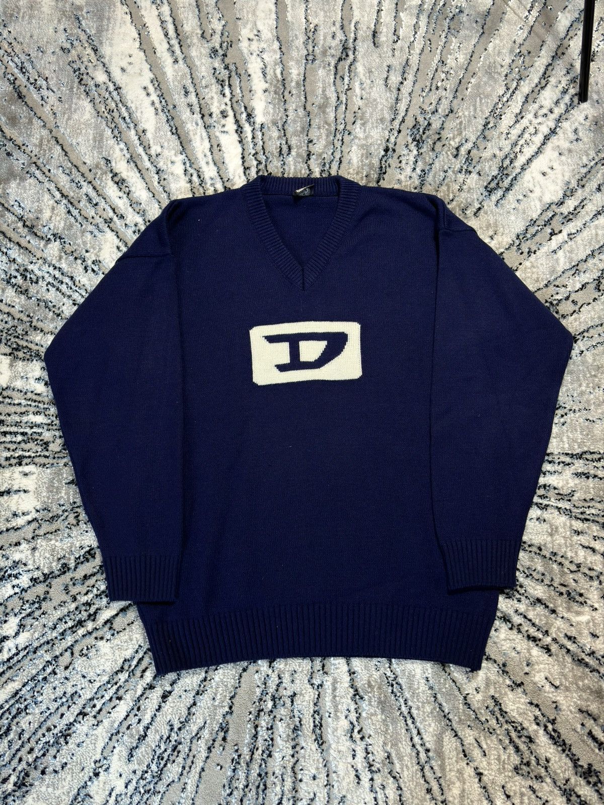 Diesel × Vintage Vintage Sweater Diesel Big Logo RARE y2k boxy avant garde Size US XL / EU 56 / 4 - 1 Thumbnail