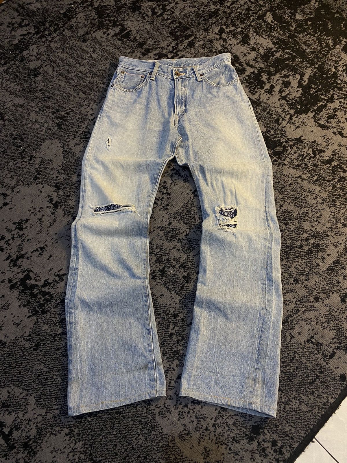 Kapital Vkei Wash Bootcut Selvedge Edwin 505 Distressed Jeans 🔥 Size US 29 - 1 Thumbnail