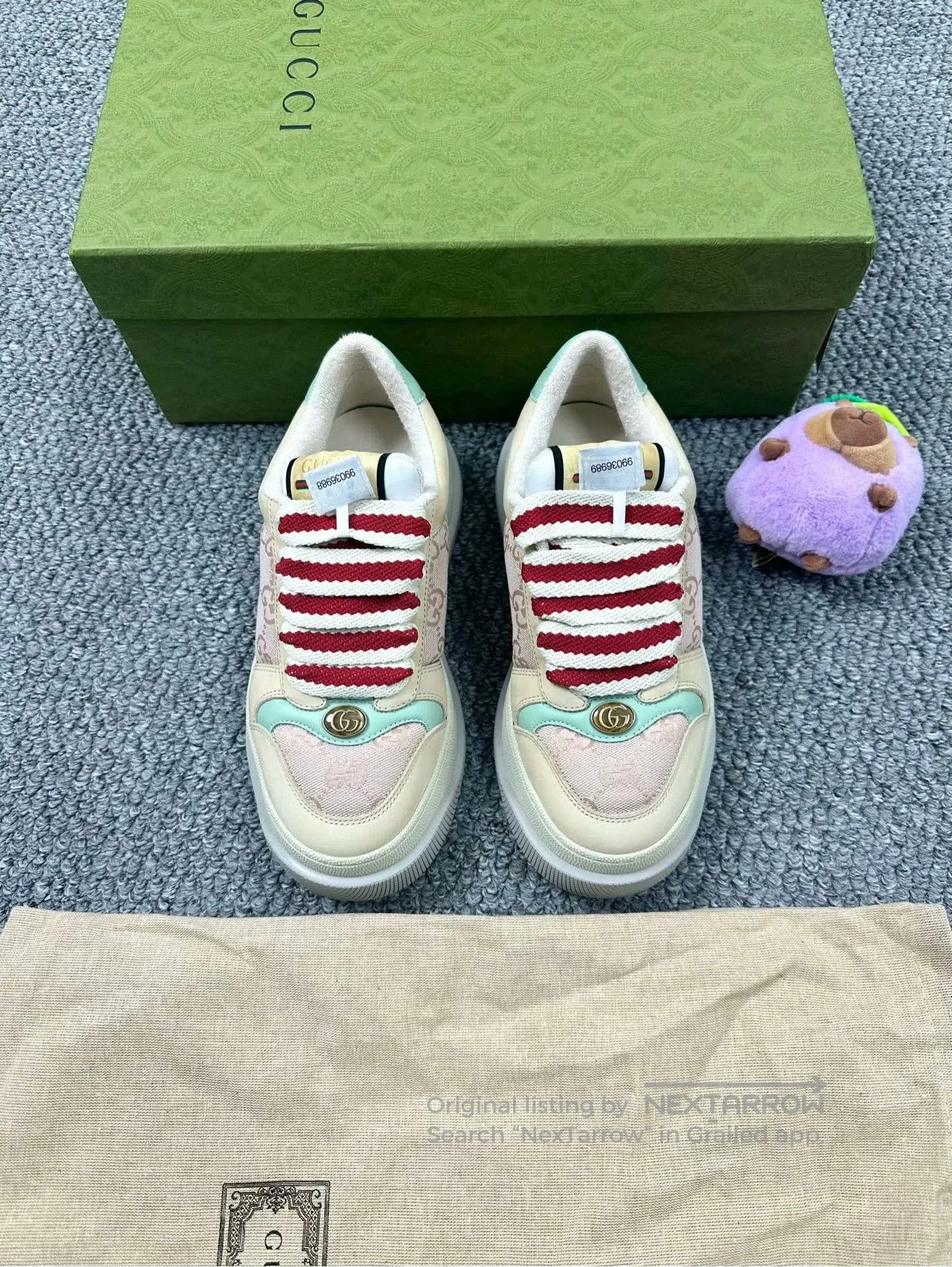 Gucci Guicci Pink Pudgy Thick Sole Dirty Shoes| Size US 4.5 / IT 34.5 - 2 Thumbnail
