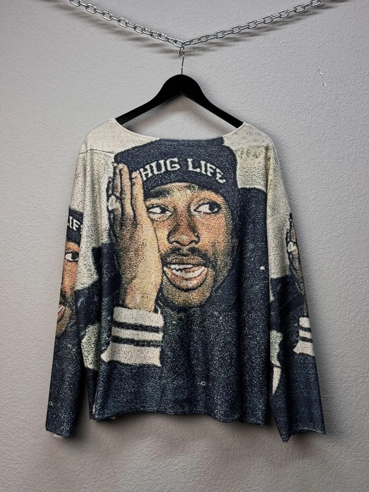 Tupac Shakur 2Pac Bling Big Face Hip Hop Rap T Shirt