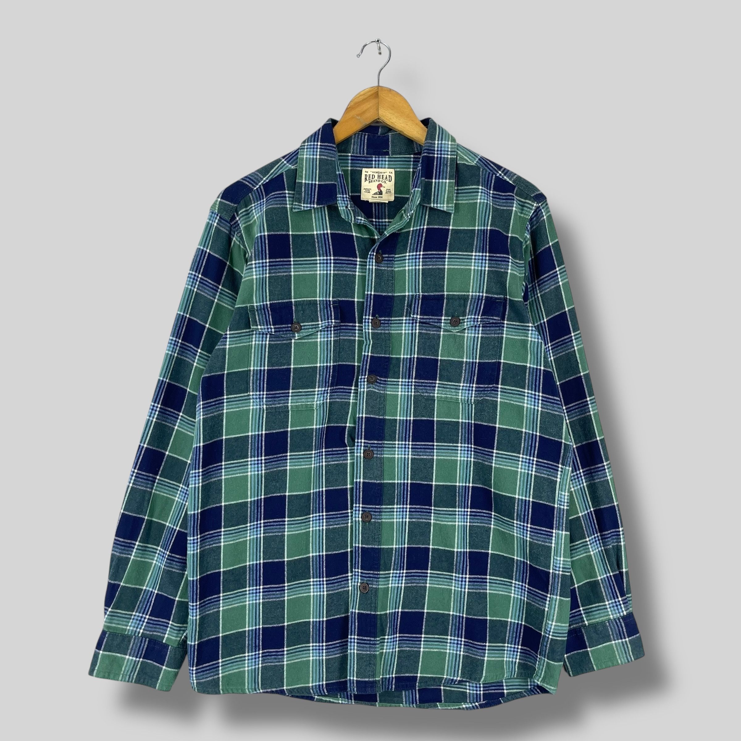 Flannel Vintage 90's RED HEAD Checkered Tartan Flannel Button Up Size US M / EU 48-50 / 2 - 1 Thumbnail