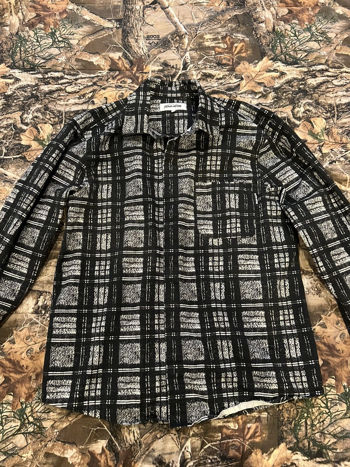 image of Sample Fucking Awesome Flannel/shirt in Black Plaid, Men's (Size Medium)