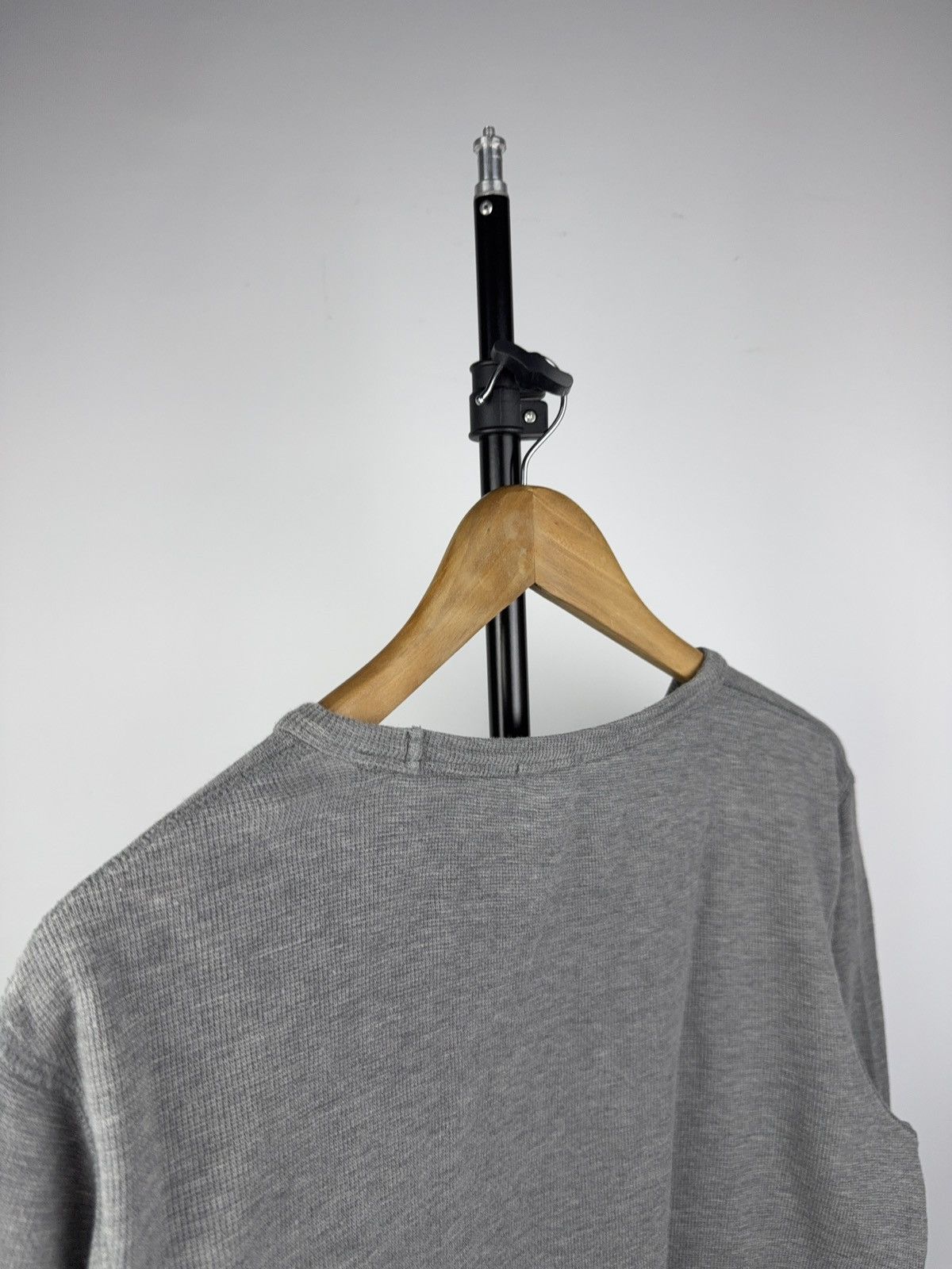 Hugo Boss Luxury BOSS Slim Fit Gray Waffle Knit Long Sleeve Shirt M Size US M / EU 48-50 / 2 - 12 Thumbnail