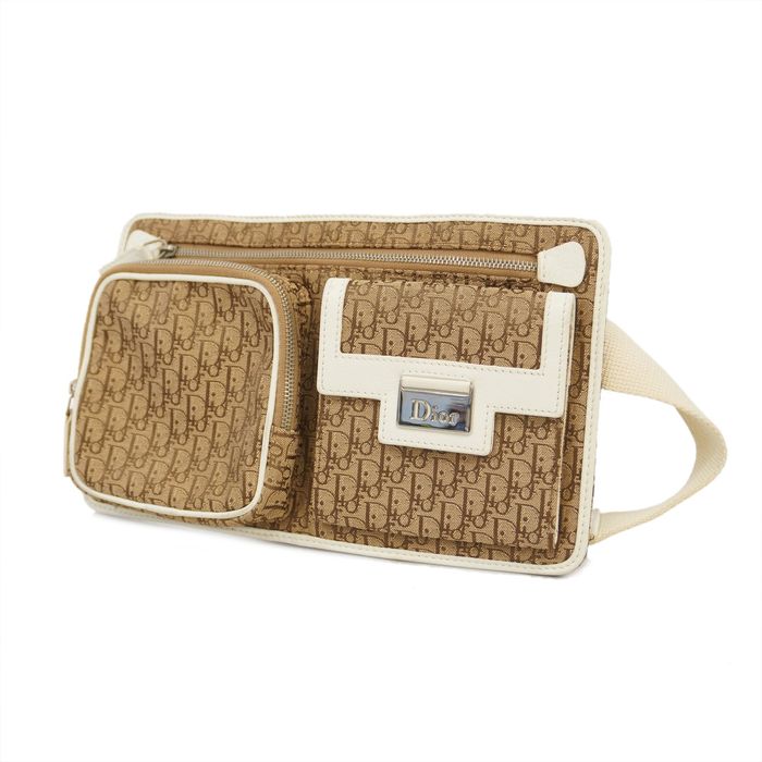 Dior Auth Christian Dior Trotter Waist Bag Women's Canvas Fanny Pack