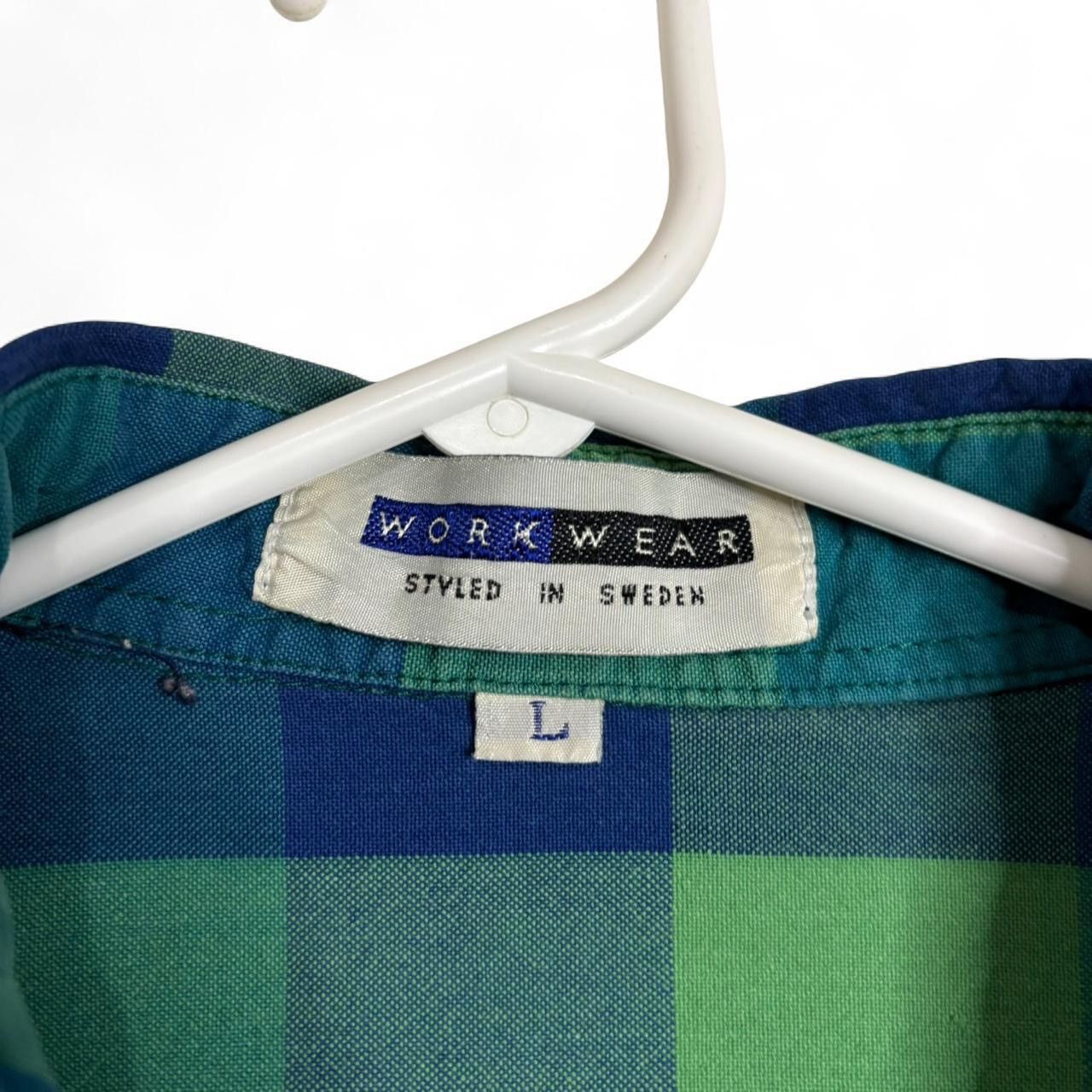 Vintage Vintage 90s Checkered Green And Blue Button-Up Shirt Size US L / EU 52-54 / 3 - 2 Thumbnail