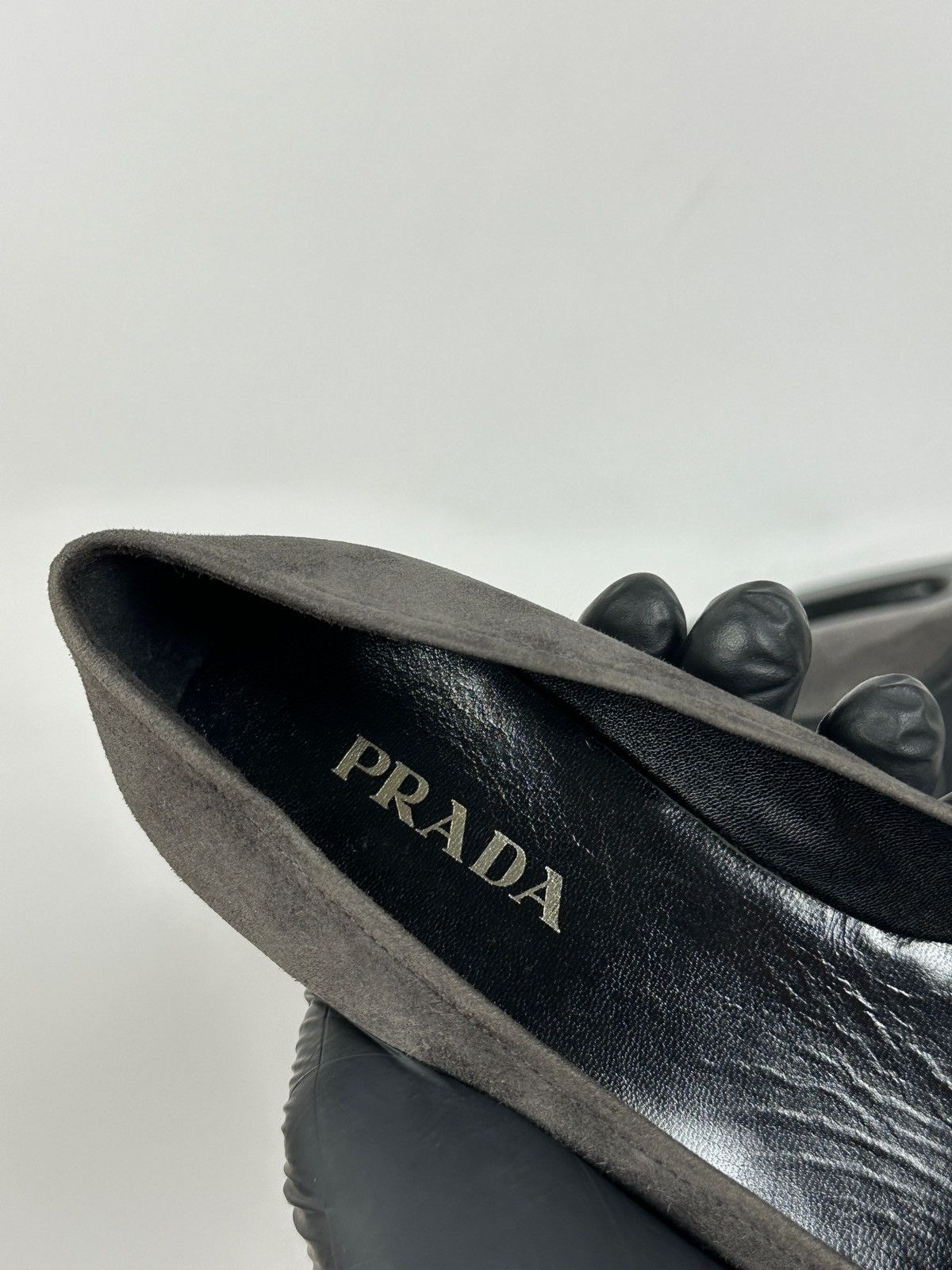 Prada Prada Gray Suede Loafers Moccasins Slip-On Shoes Size US 6.5 / IT 36.5 - 24 Thumbnail