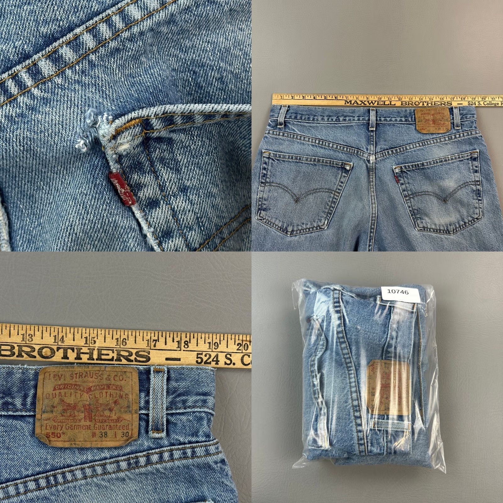 Levi's Vintage Levi's 550 Jeans Mens 38x30 Medium Wash Relaxed Fit Distressed Y2K Denim Cotton Blue 5-Pocket Mens Regular 90s Grunge Logo Jeans Size US 38 / EU 54 - 10 Thumbnail
