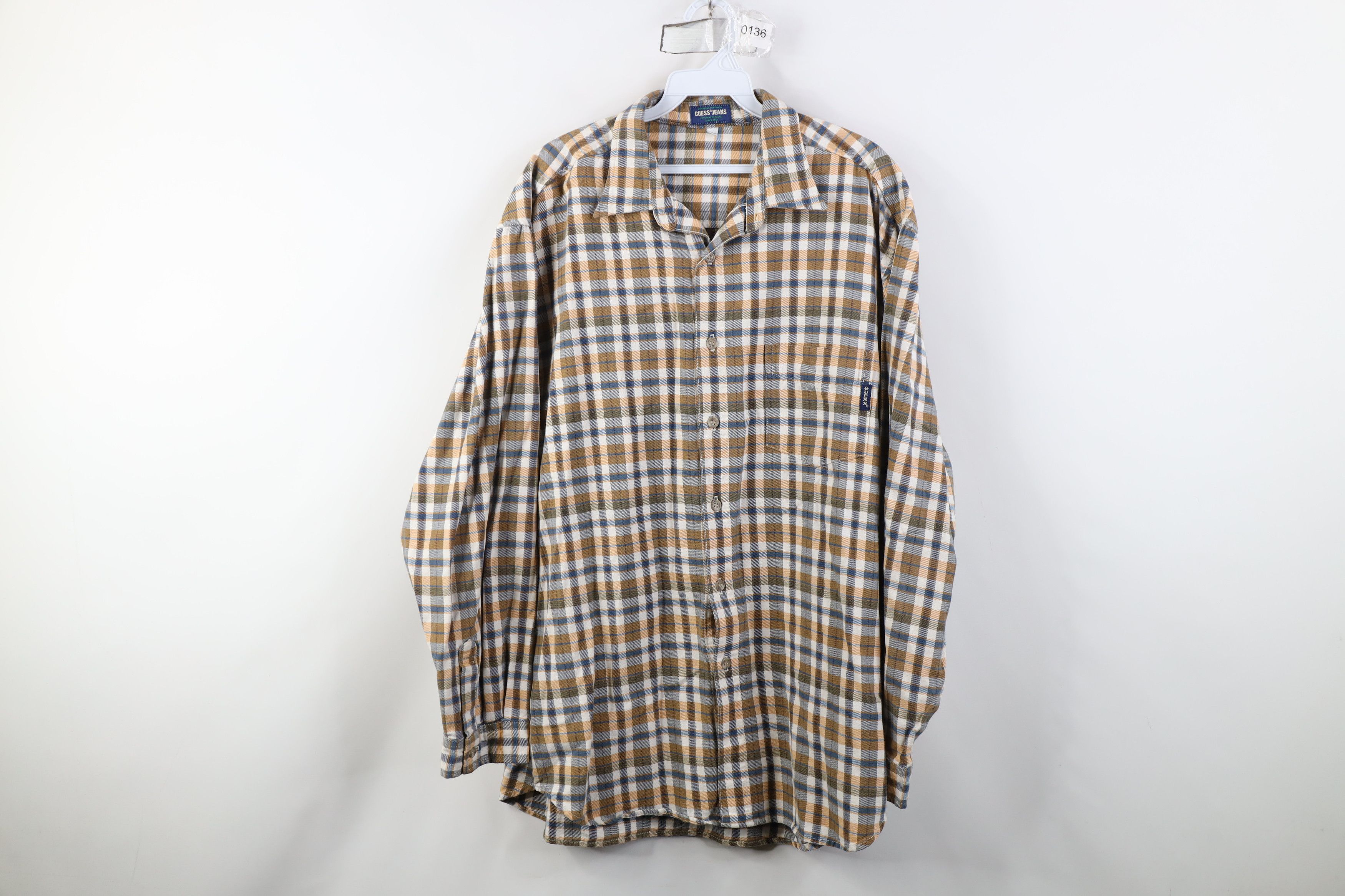 Guess Vintage 90s Guess Heavyweight Flannel Button Shirt Plaid USA Size US XL / EU 56 / 4 - 1 Thumbnail