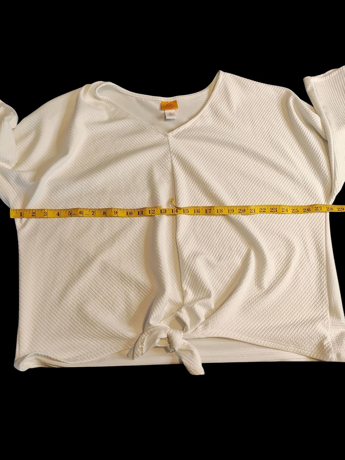 Other Ruby Rd. Women's Cream Tie-Front V-Neck Top Size 3XL / US 20-22 - 7 Thumbnail
